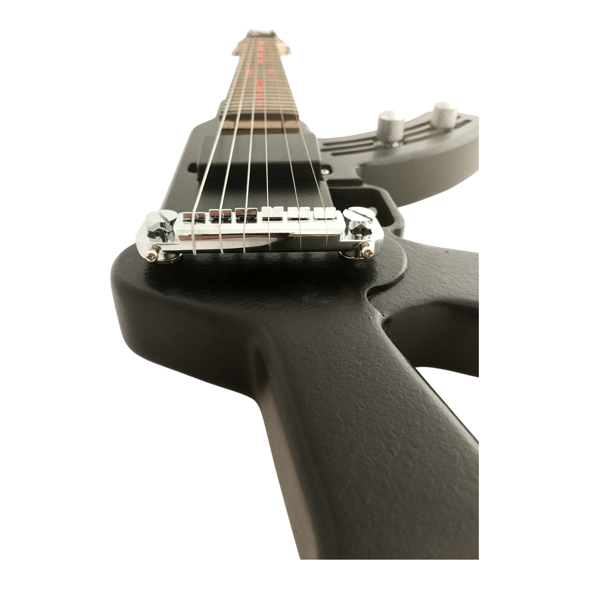 Haze HDE500 Black AK47-Shaped Electric Guitar with LEDs – Haze