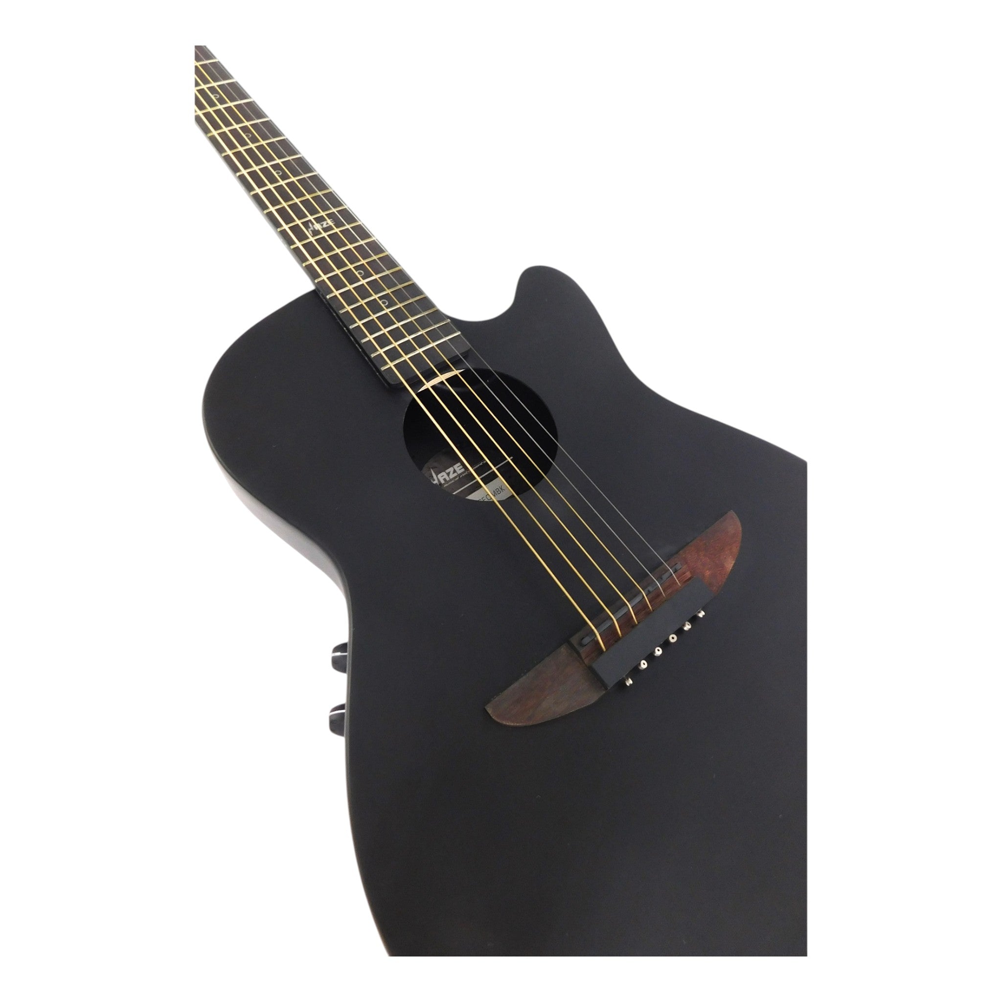 Haze HSDP836CEQMBK 38" Roundback Traveller Built-In Pickups Acoustic Guitar - Black