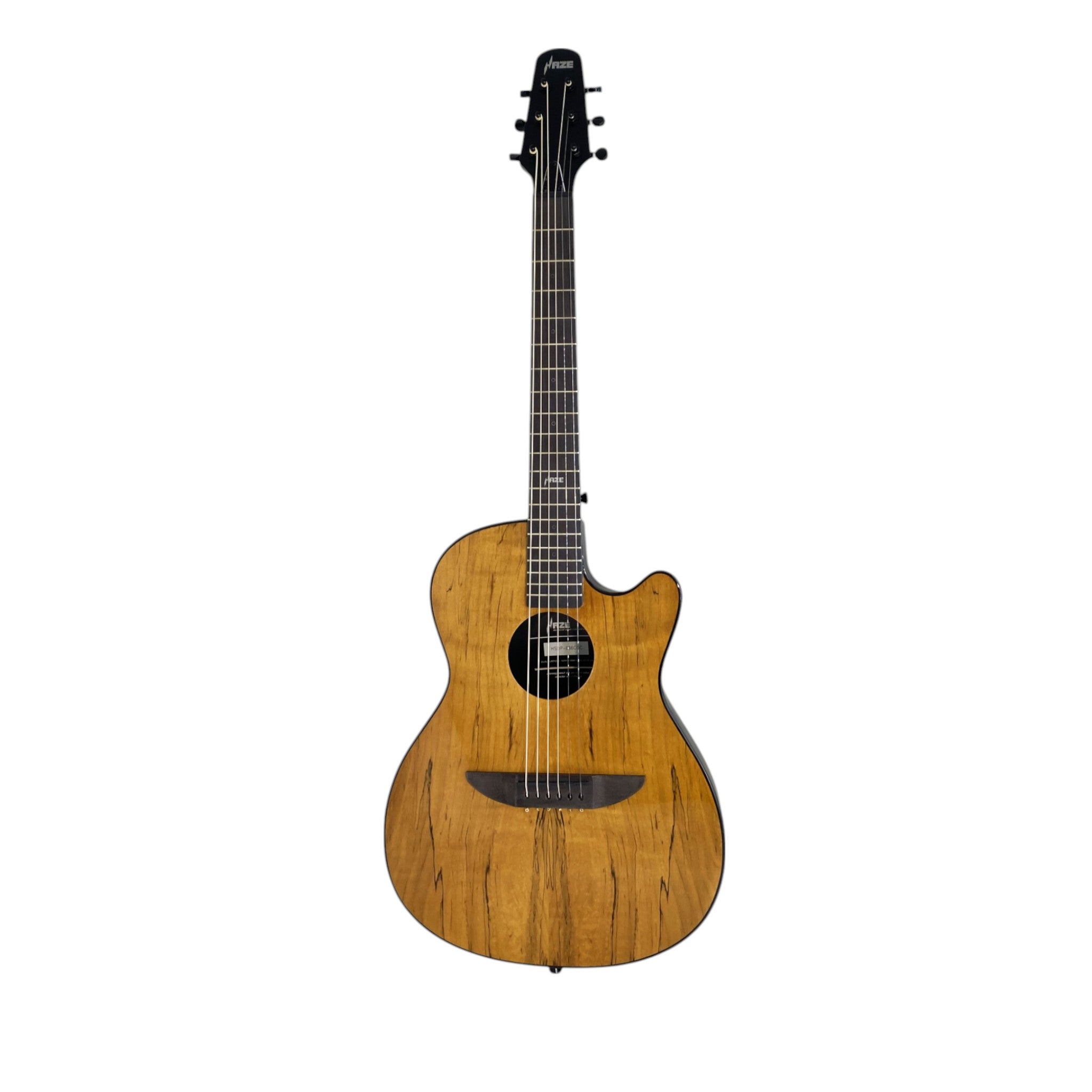 Haze HSDP836CGC Acoustic/Classical Guitar, Spalted Maple Veneer, Round-Back + Free Bago