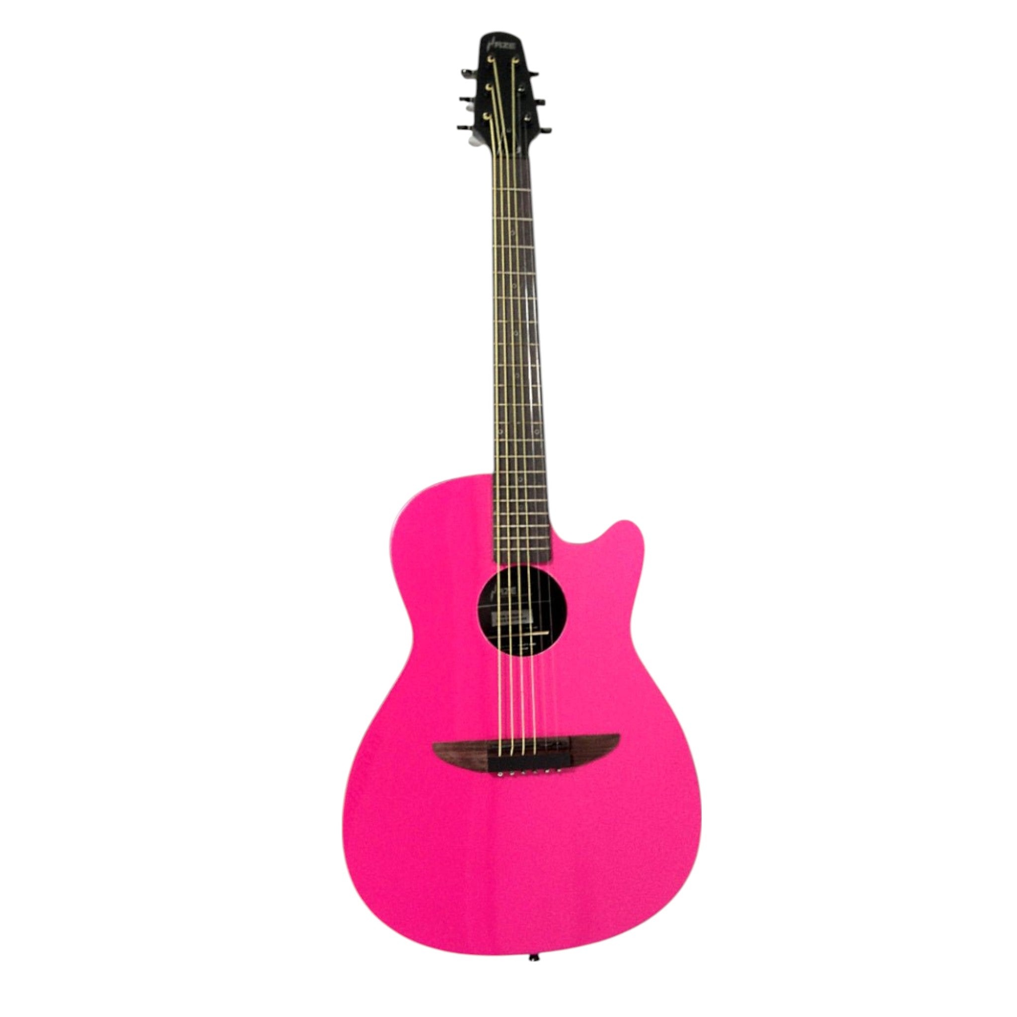 Haze HSDP836CPK 38" Roundback Traveller Acoustic Guitar - Pink