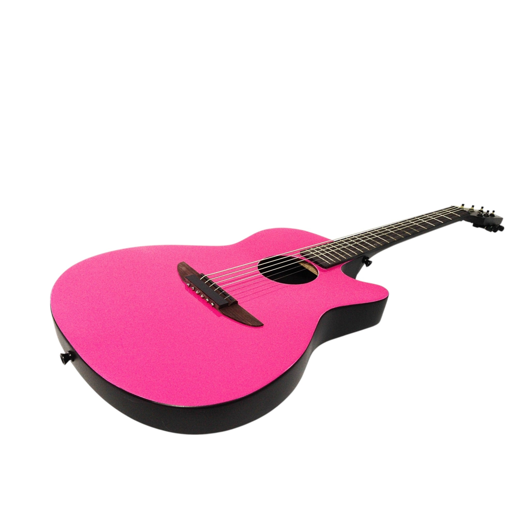Haze HSDP836CPK 38" Roundback Traveller Acoustic Guitar - Pink