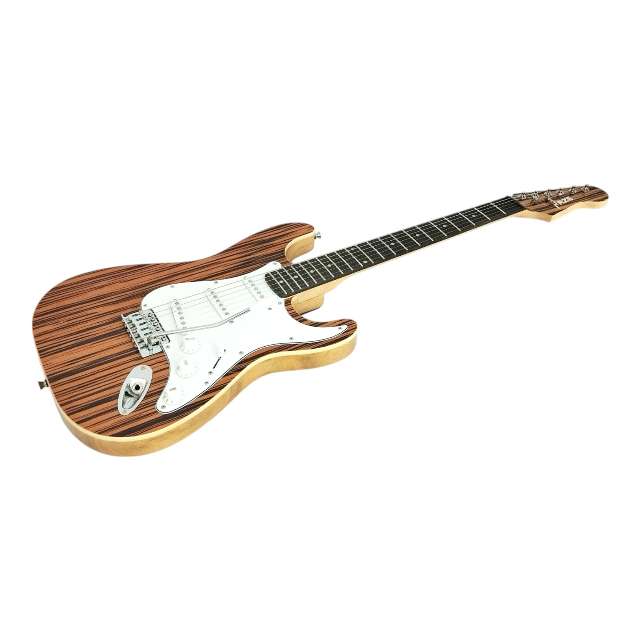 Haze HSST19 Brown Striped Lightweight Electric Guitar with Whammy + 10W Amp. (Optional)