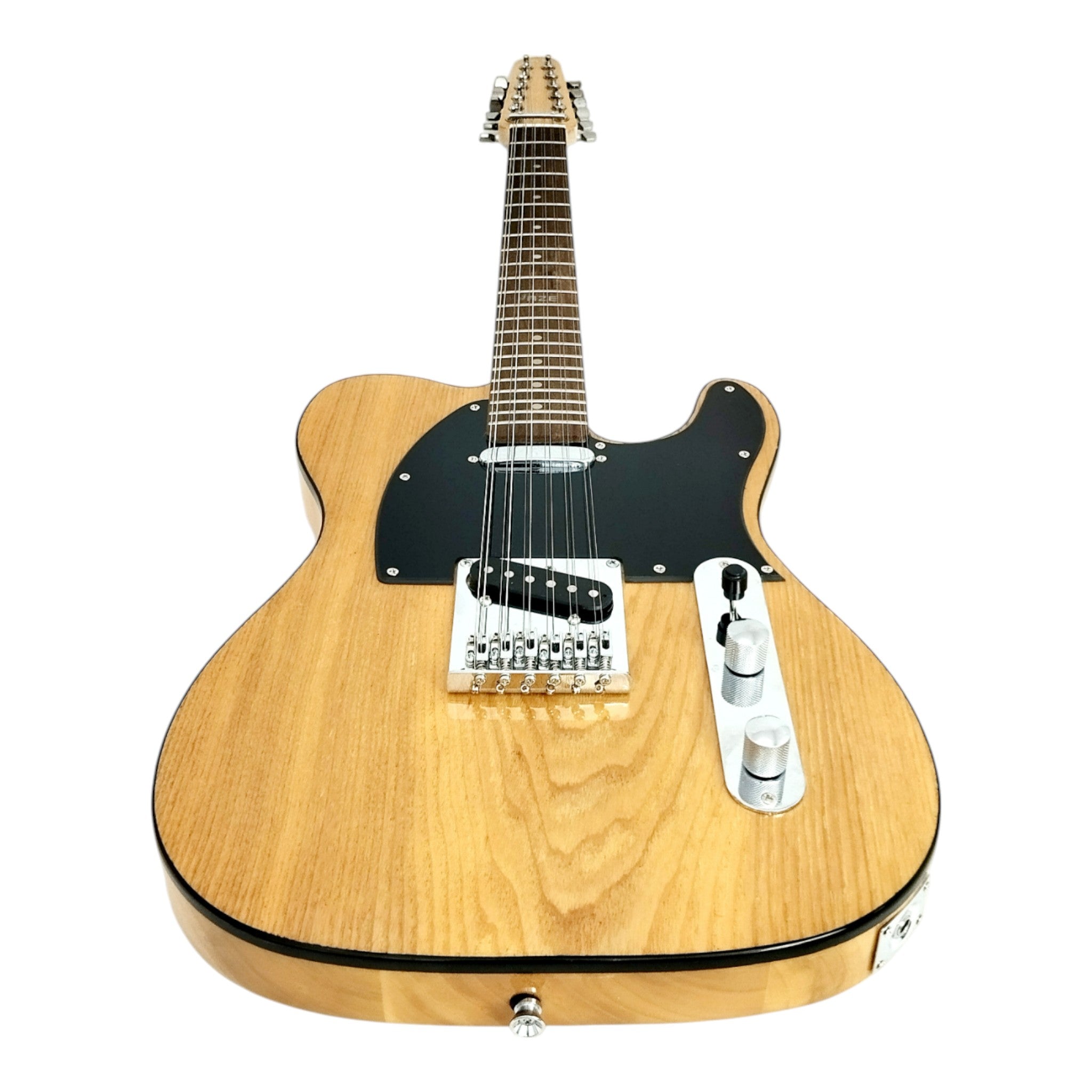 Haze HSTL100 Natural 12-String Electric Guitar with Ash Burl Top