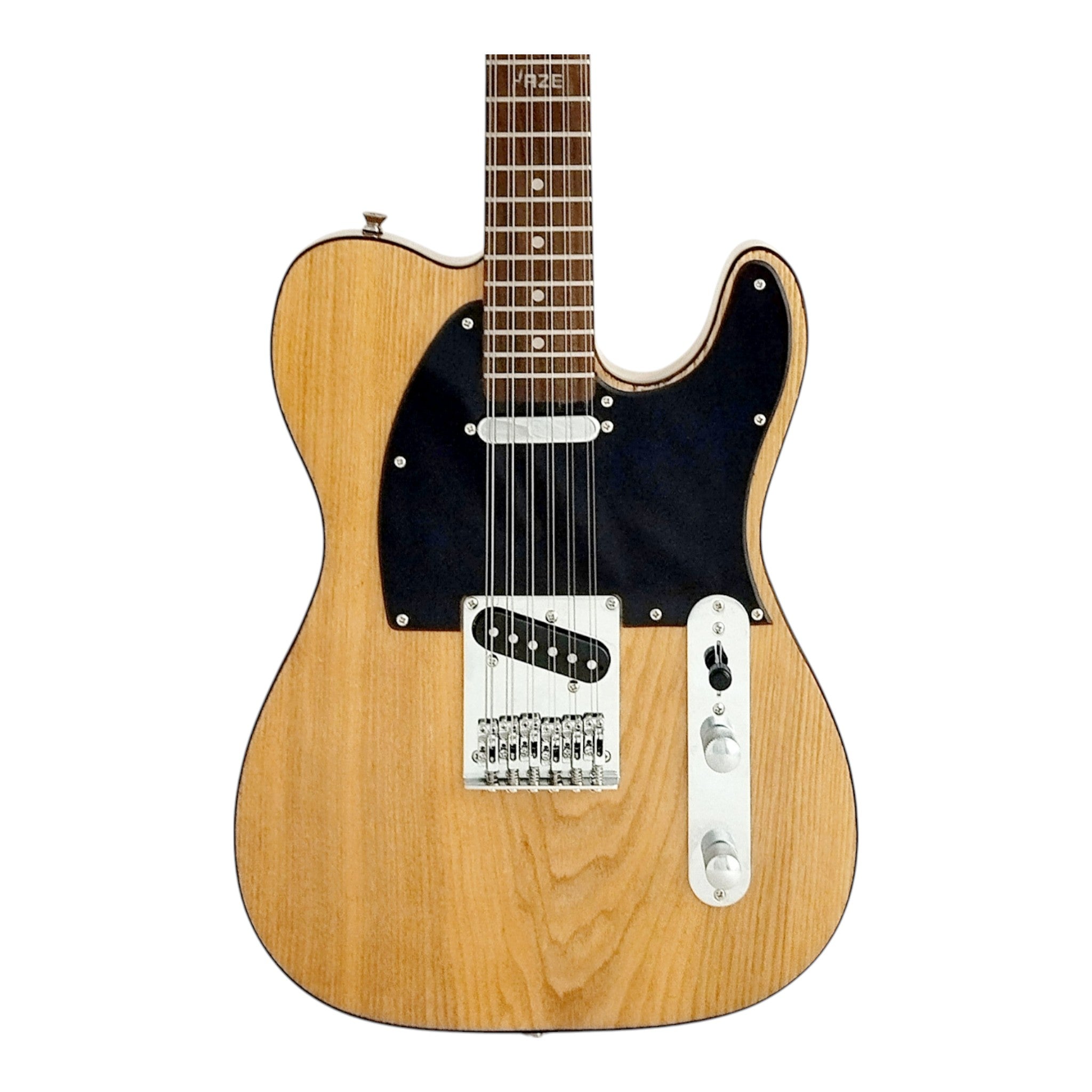 Haze HSTL100 Natural 12-String Electric Guitar with Ash Burl Top