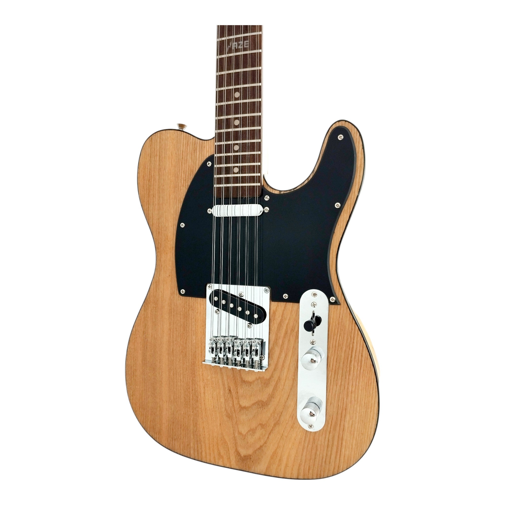 Haze HSTL100 Natural 12-String Electric Guitar with Ash Burl Top