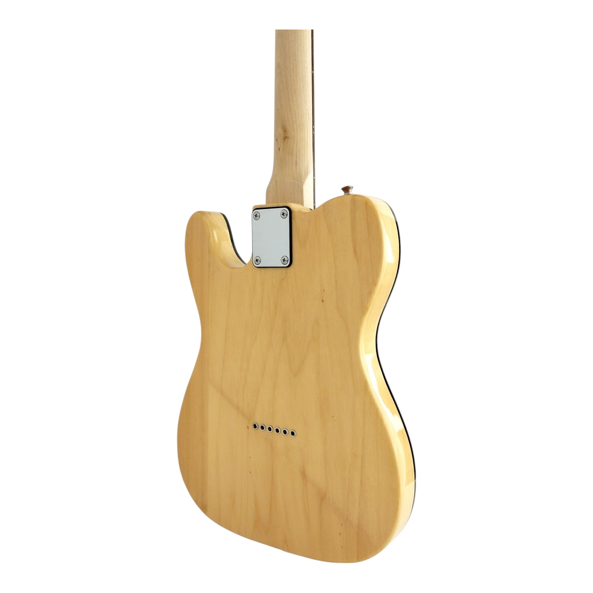 Haze HSTL191 Natural Electric Guitar with Ash Burl Top + 10W Amp. (Optional)