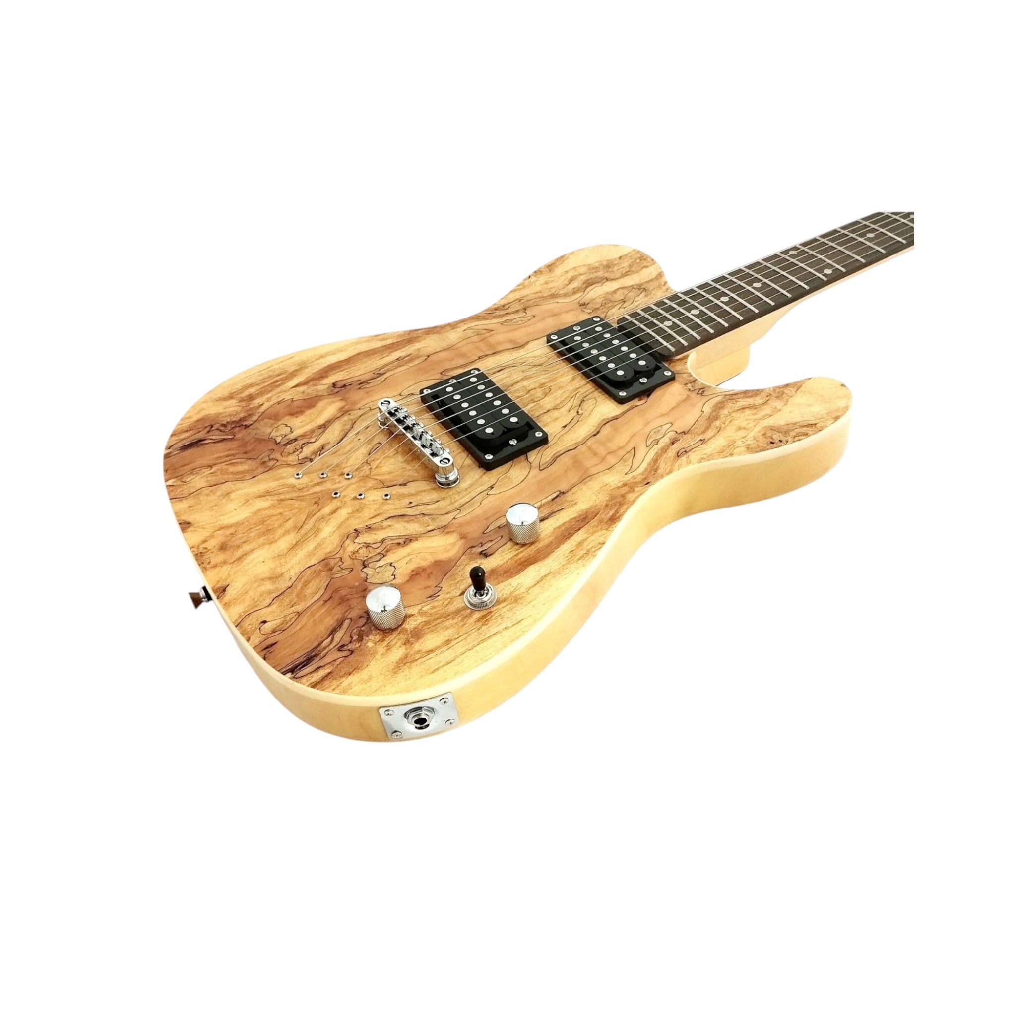 Haze HSTL192 Spalted Maple Electric Guitar with Dual Humbuckers
