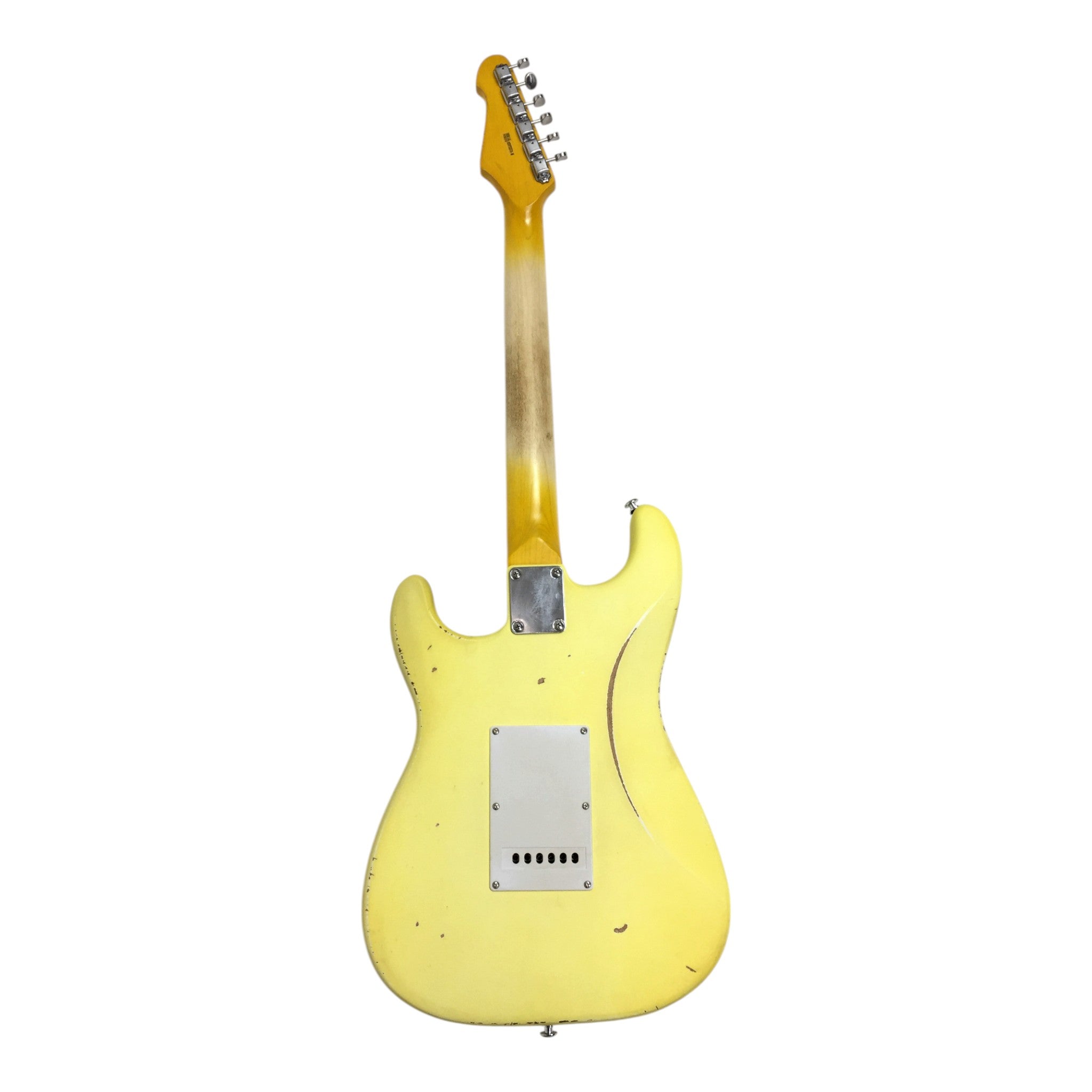 Haze HSVTGSTAM Iconic Yellow Relic Electric Guitar with Scalloped Fretboard