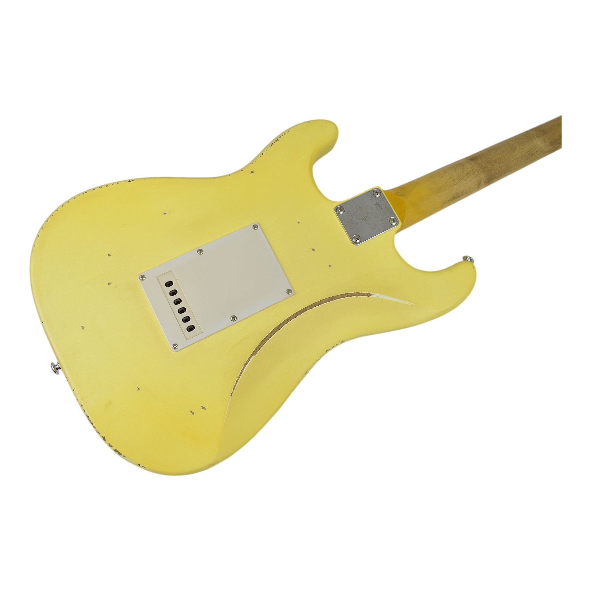 Haze HSVTGSTAM Iconic Yellow Relic Electric Guitar with Scalloped Fretboard