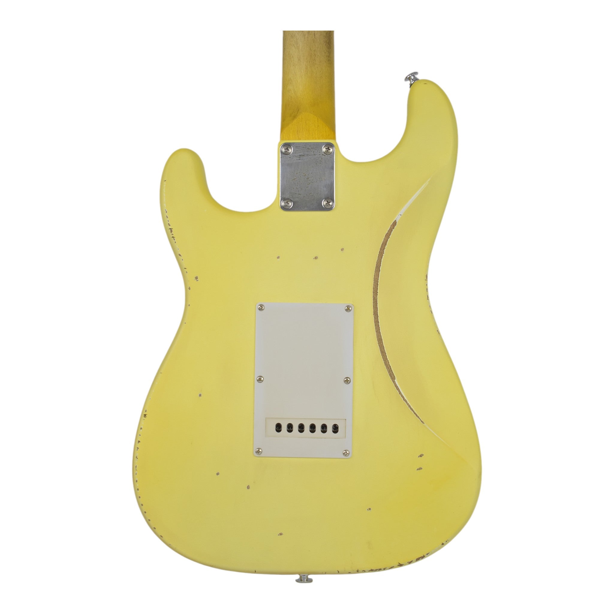 Haze HSVTGSTAM Iconic Yellow Relic Electric Guitar with Scalloped Fretboard