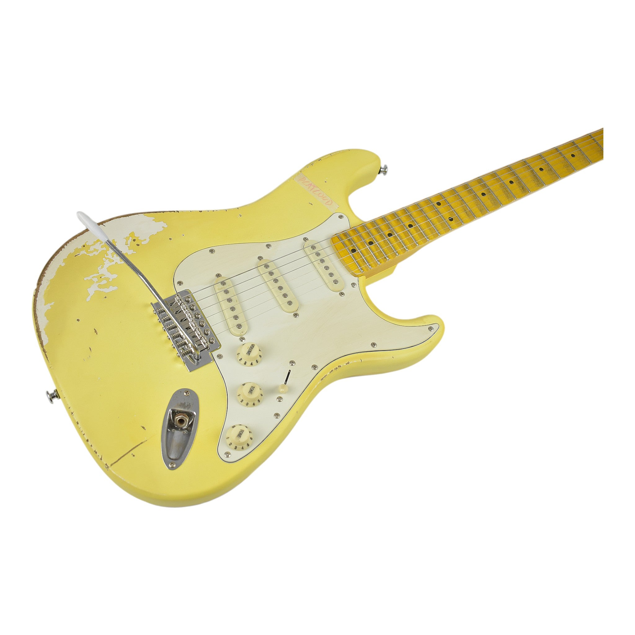 Haze HSVTGSTAM Iconic Yellow Relic Electric Guitar with Scalloped Fretboard
