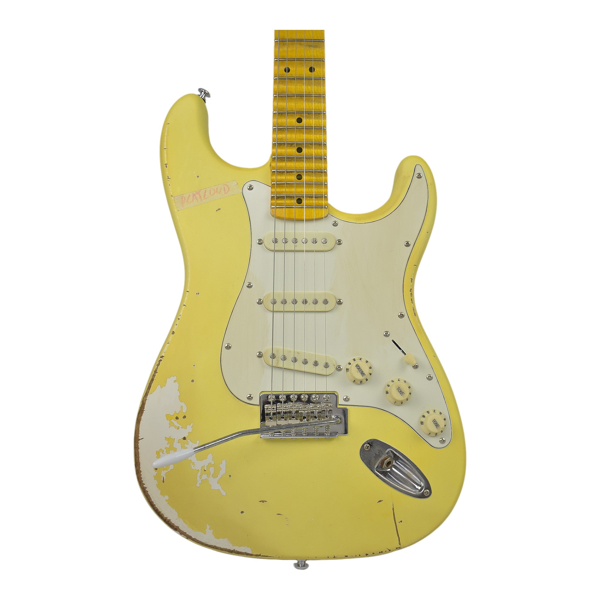Haze HSVTGSTAM Iconic Yellow Relic Electric Guitar with Scalloped Fretboard