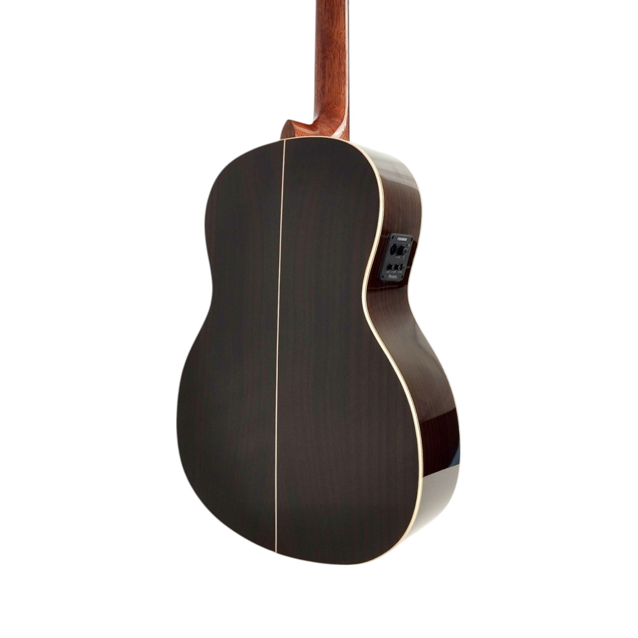 Haze Lotus CREQ Concert Acoustic-Electric Guitar – Solid Cedar Top, Gloss Natural, Abalone Vine Inlay