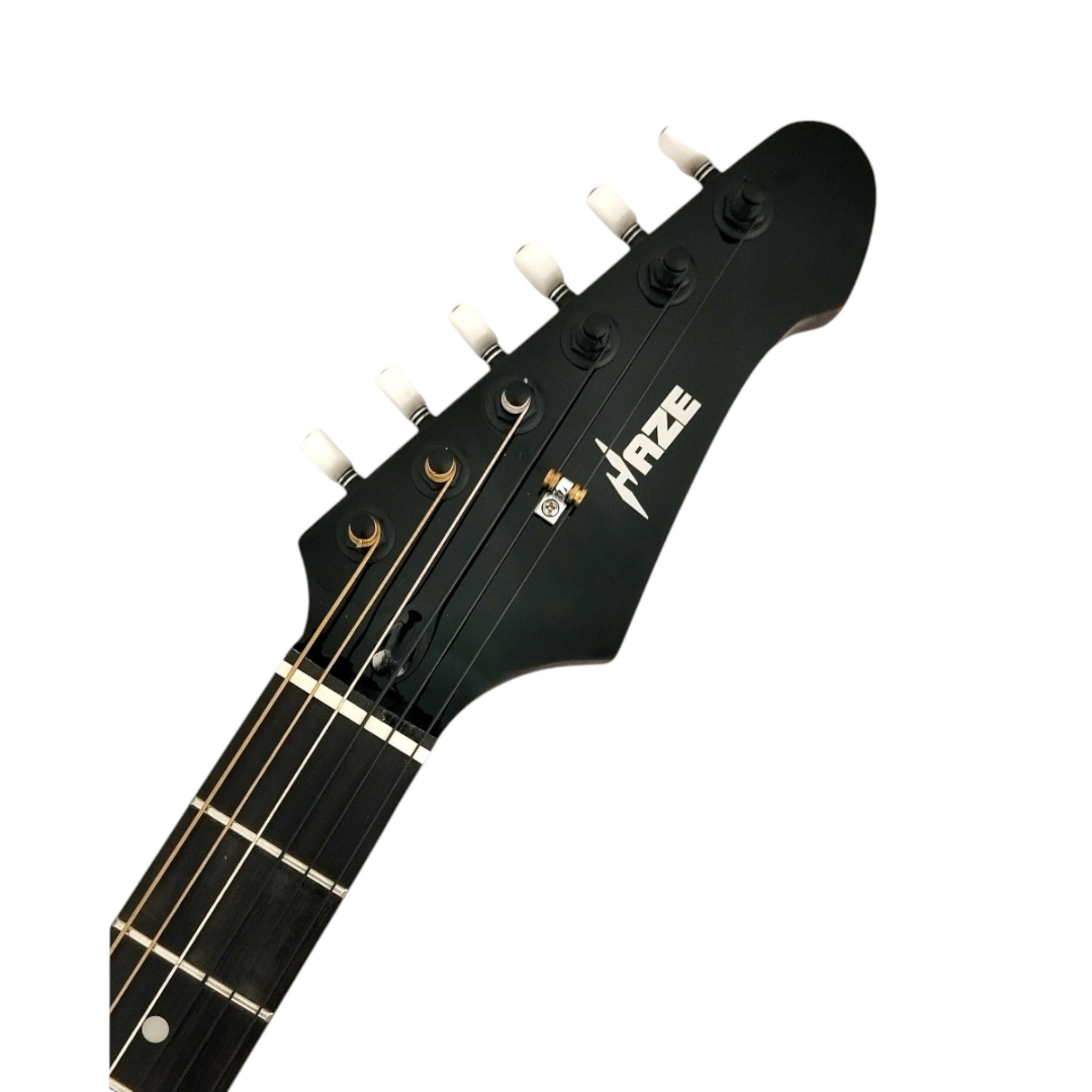 Haze MRE600 Black Silent Electric Guitar with Piezo Pickups