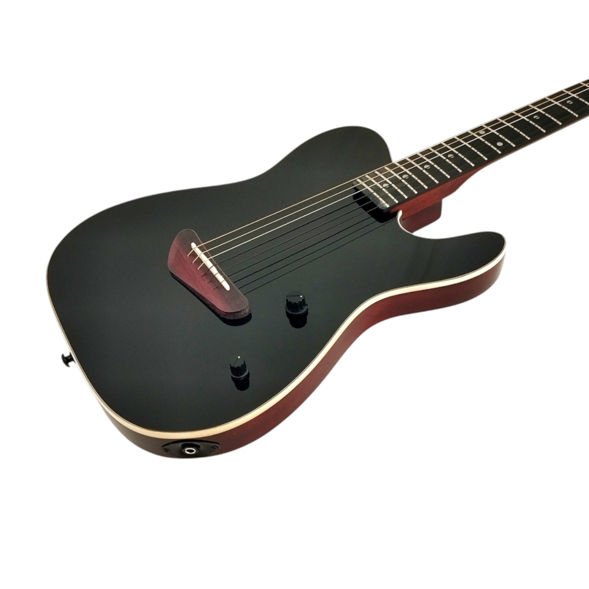 Haze MRE600 Black Silent Electric Guitar with Piezo Pickups