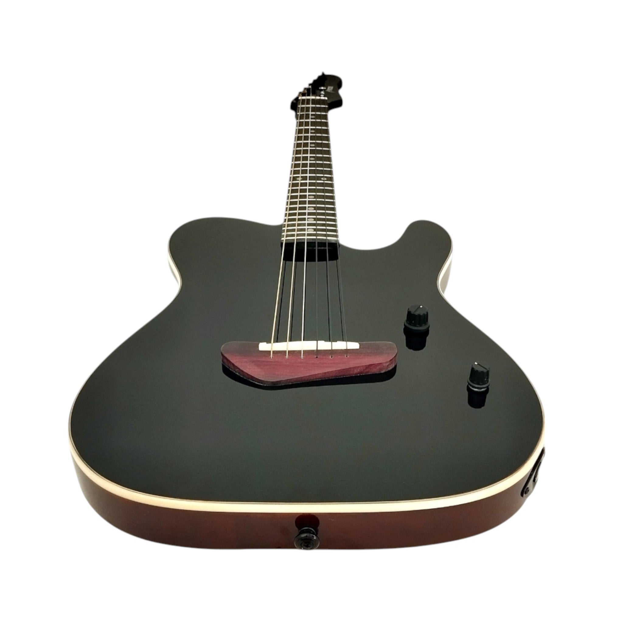 Haze MRE600 Black Silent Electric Guitar with Piezo Pickups