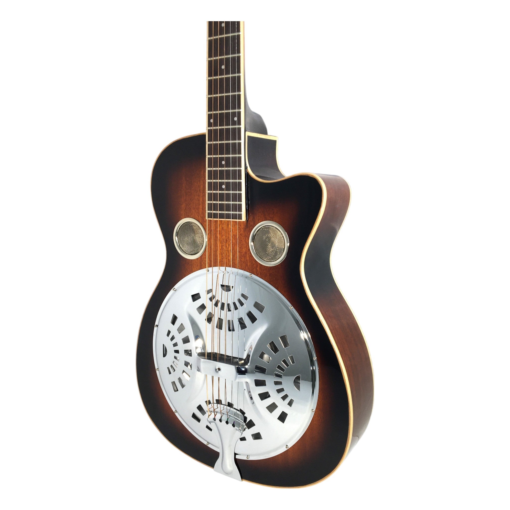 Haze SDG738 All-Mahogany Roundneck Resonator Guitar, Tobacco