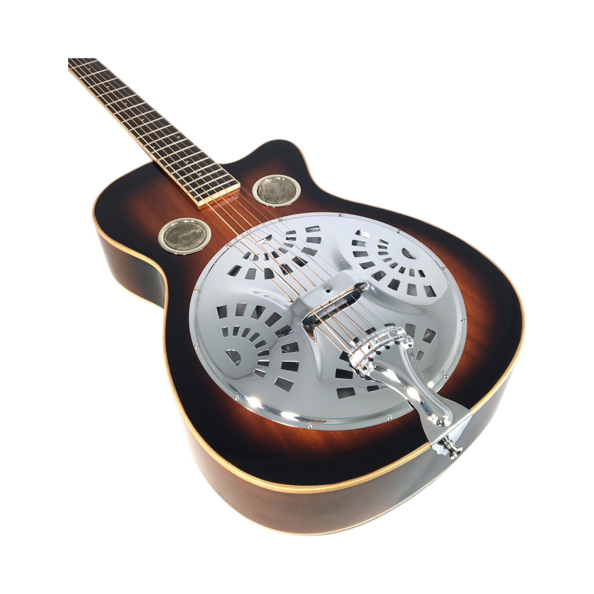 Haze SDG738 All-Mahogany Roundneck Resonator Guitar, Tobacco