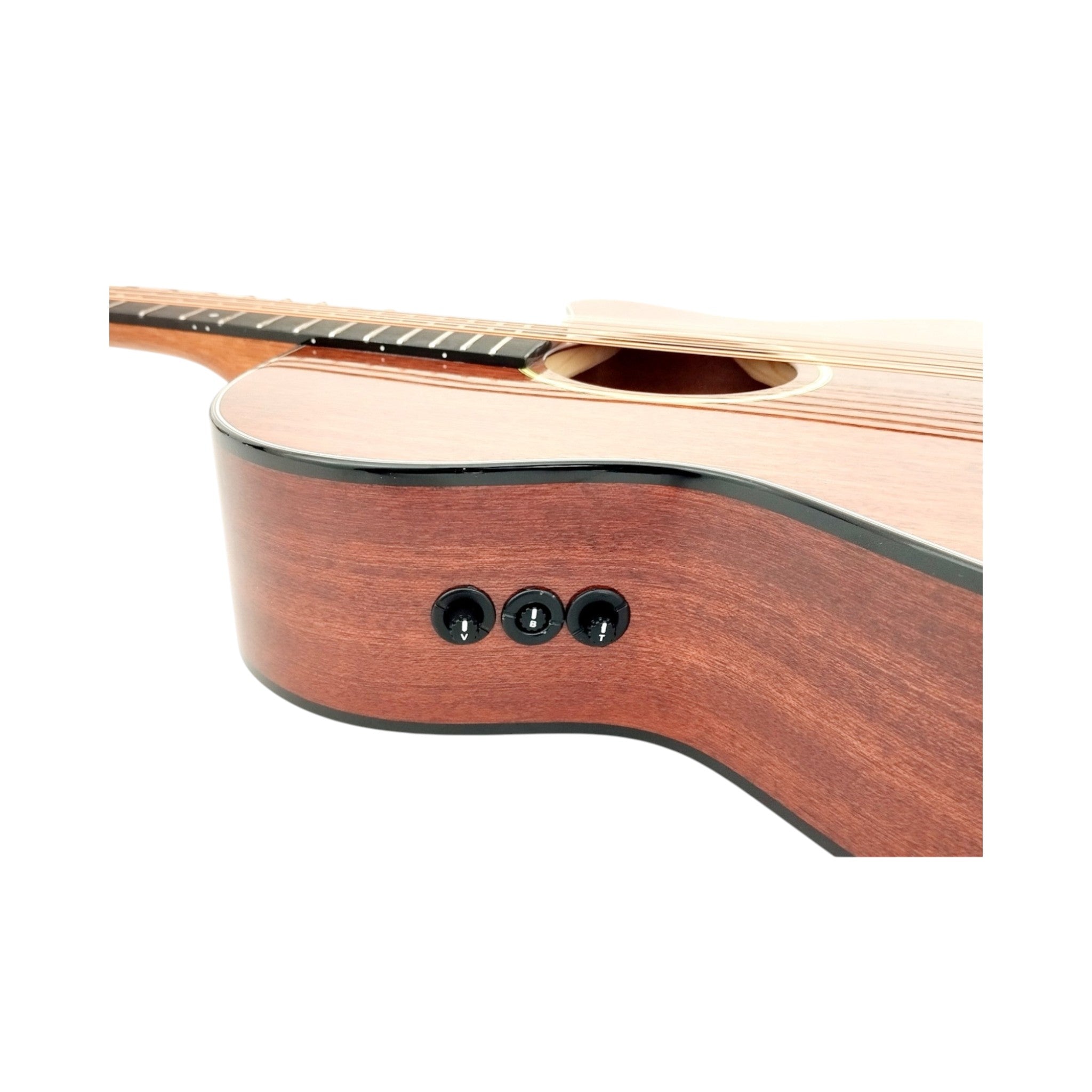 Haze SDG82712CEQSM 12-String Mahogany/Sapele Body Acoustic-Electric Guitar with Height Adjustable Saddle - Natural