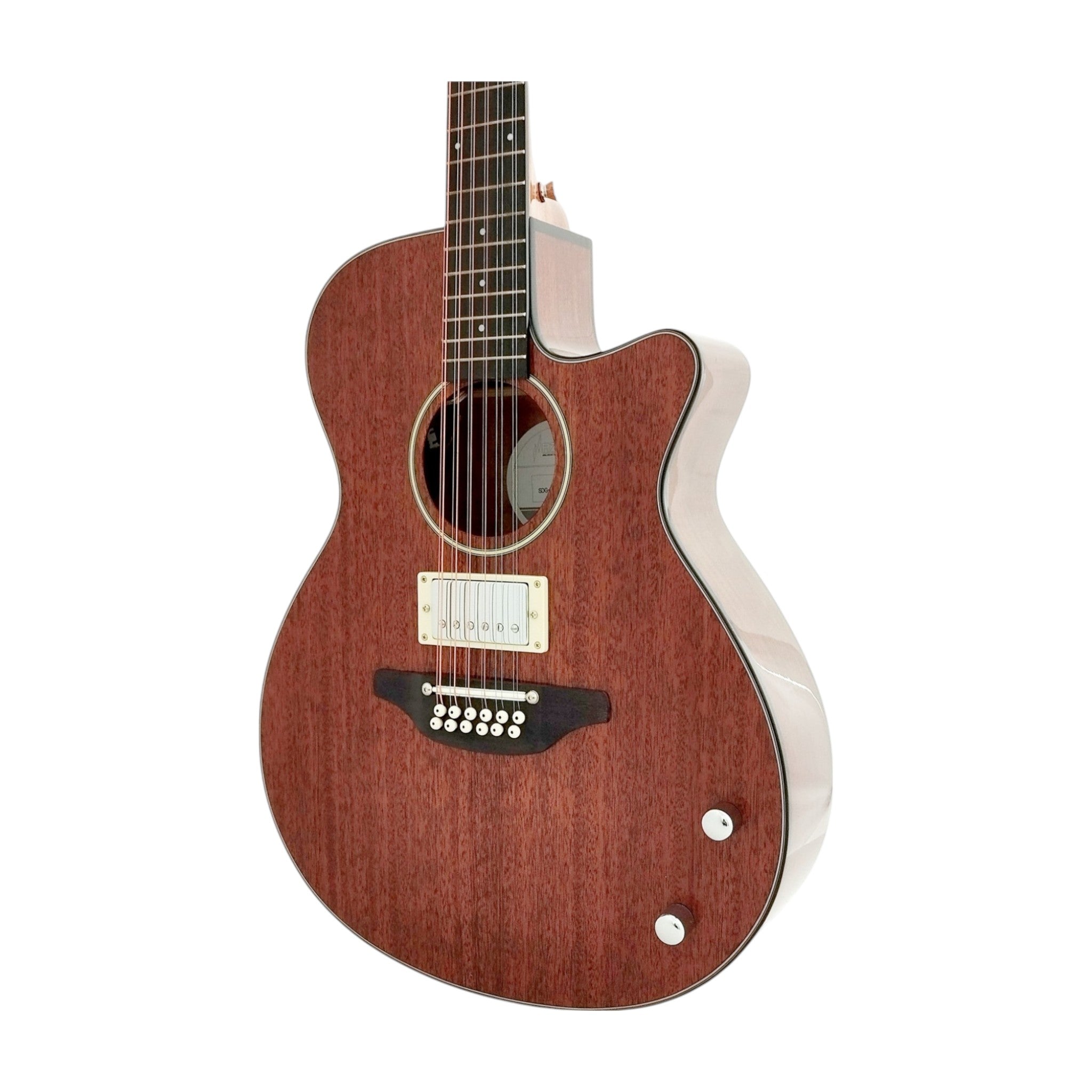 Haze SDG82812CHEQSM 12-String Hybrid Acoustic-Electric Guitar - Solid Mahogany Top Natural