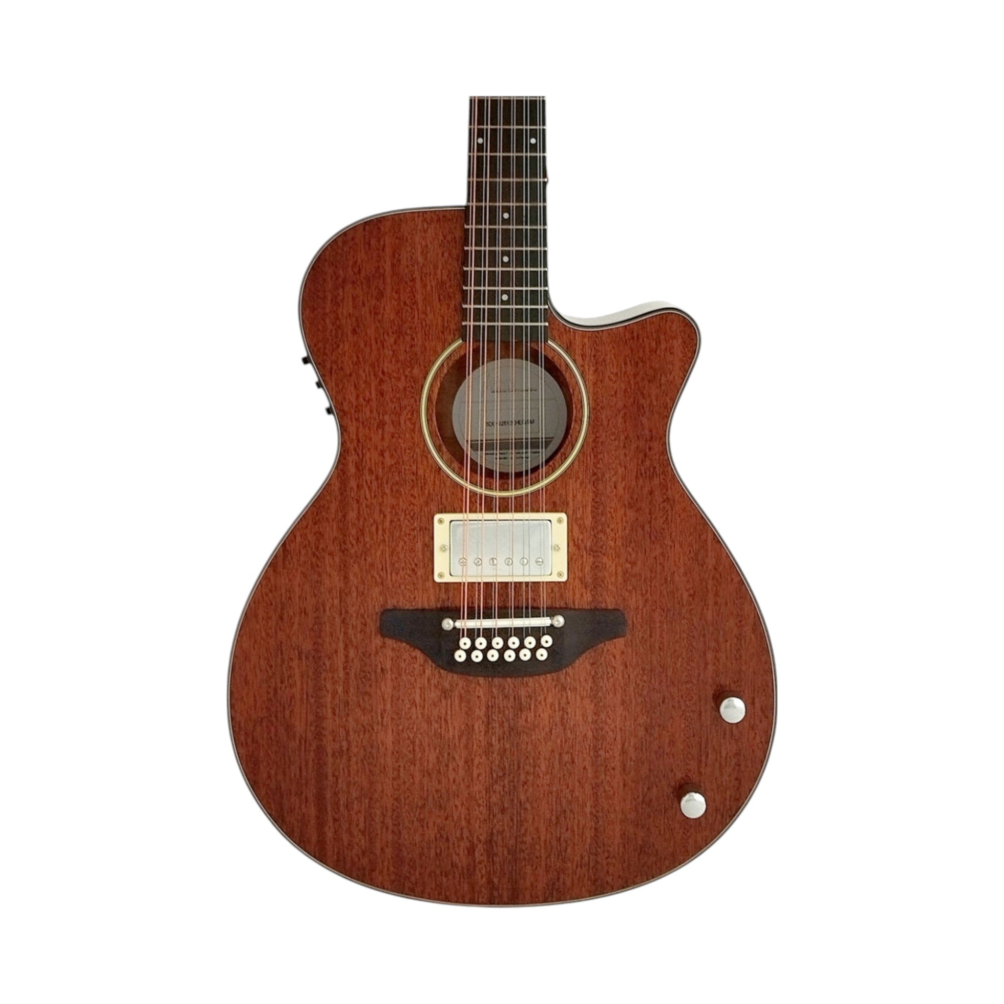 Haze SDG82812CHEQSM 12-String Hybrid Acoustic-Electric Guitar - Solid Mahogany Top Natural