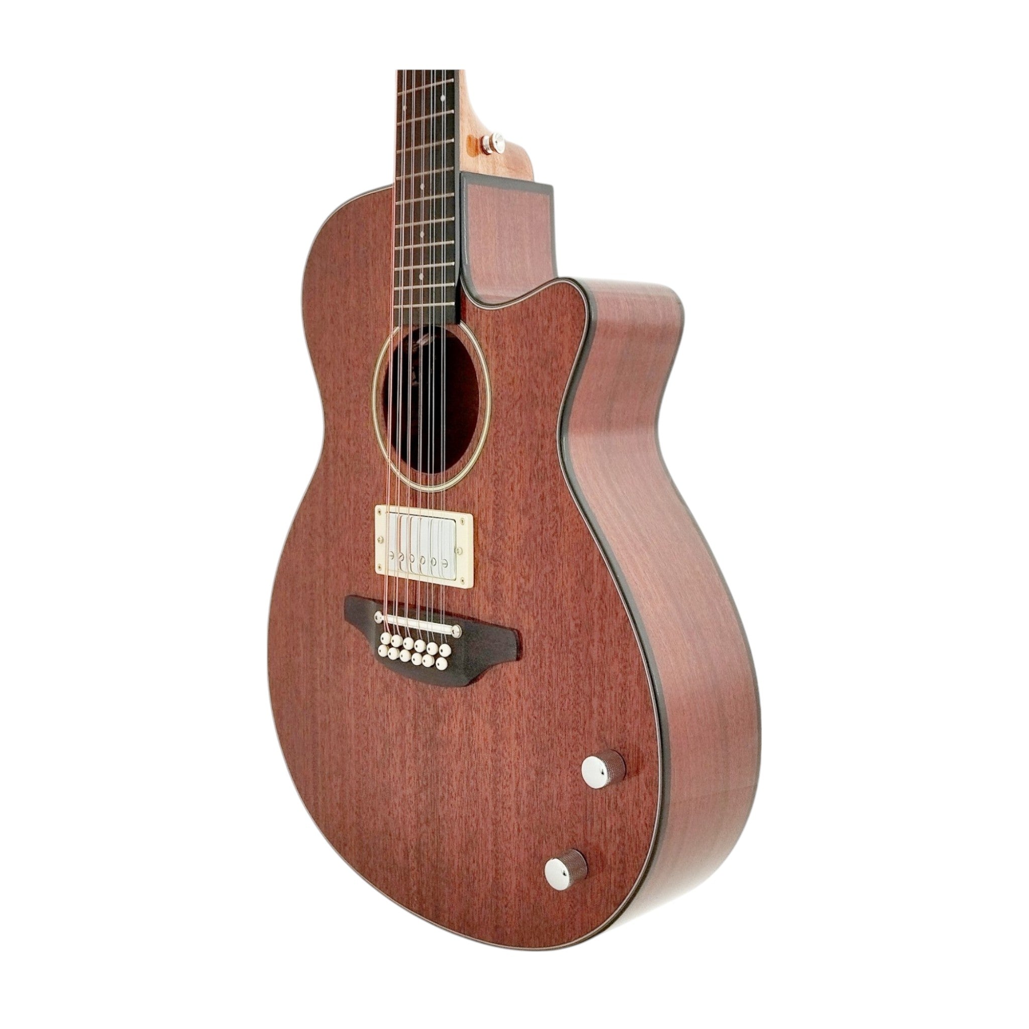 Haze SDG82812CHEQSM 12-String Hybrid Acoustic-Electric Guitar - Solid Mahogany Top Natural