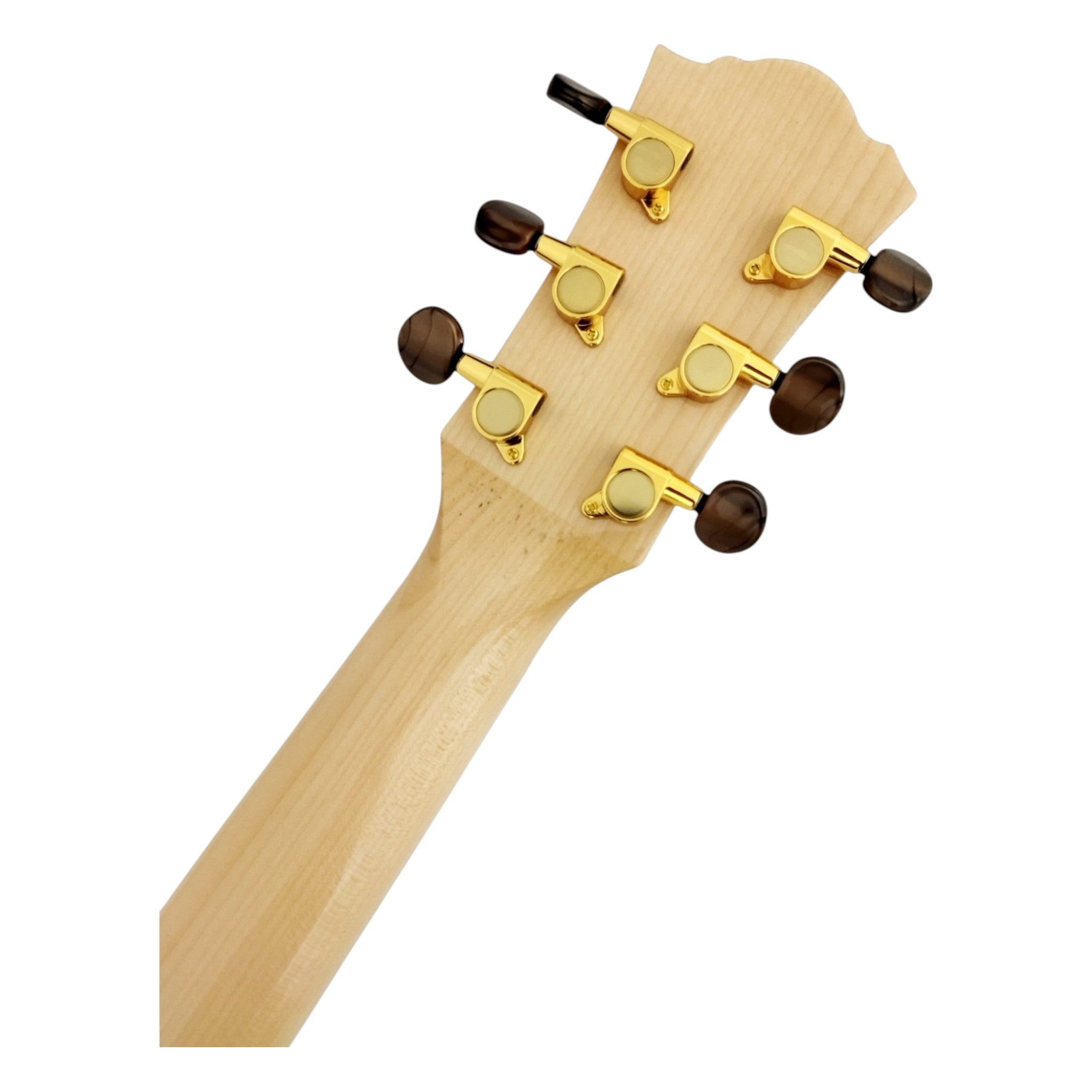 Haze SDG837SPCEQN All Flame Maple with Double OS1 Vibration Pickup Cutaway Acoustic Guitar - Natural