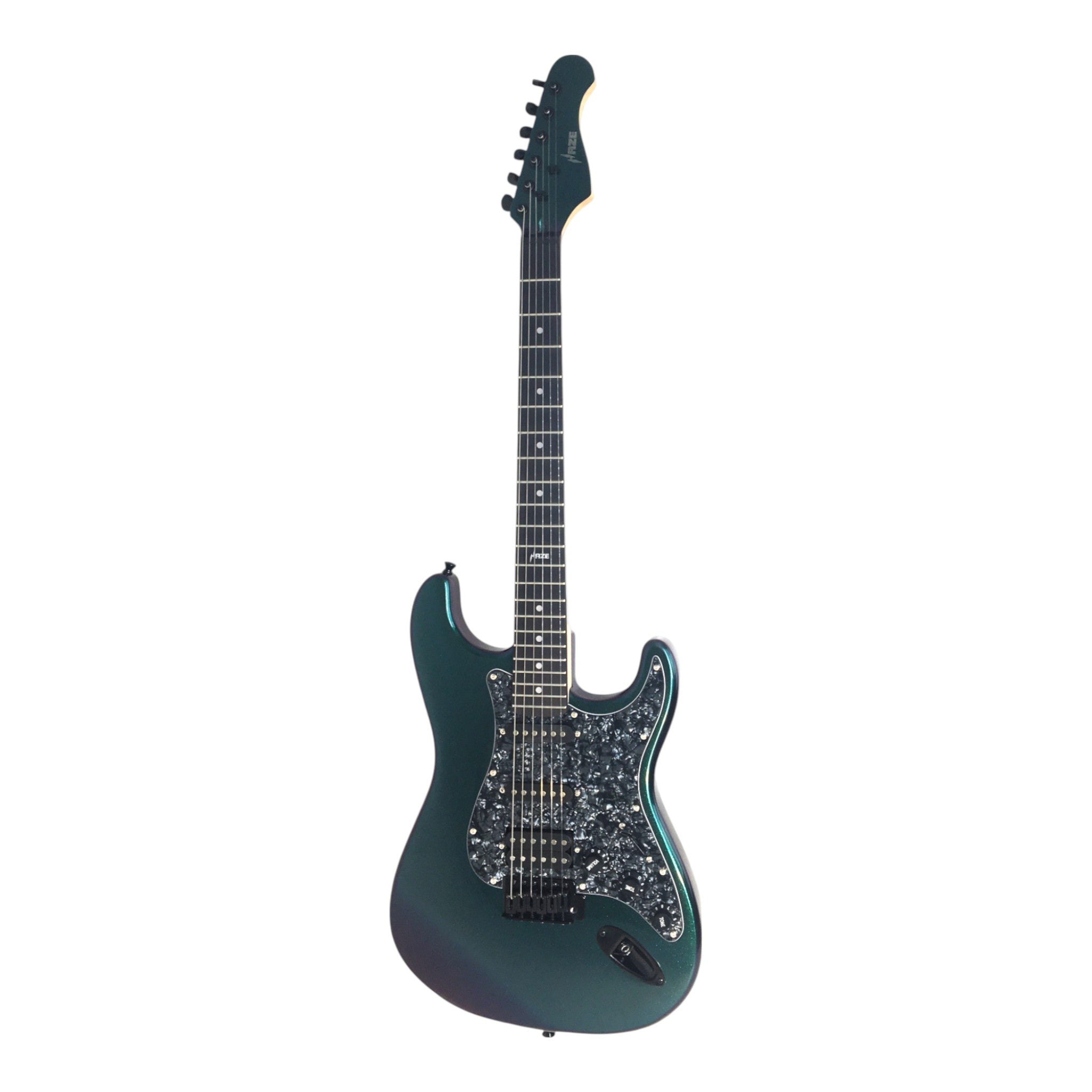 Haze SEG211 Chameleon Green/Purple HST Electric Guitar + 10W Amp. (Optional)