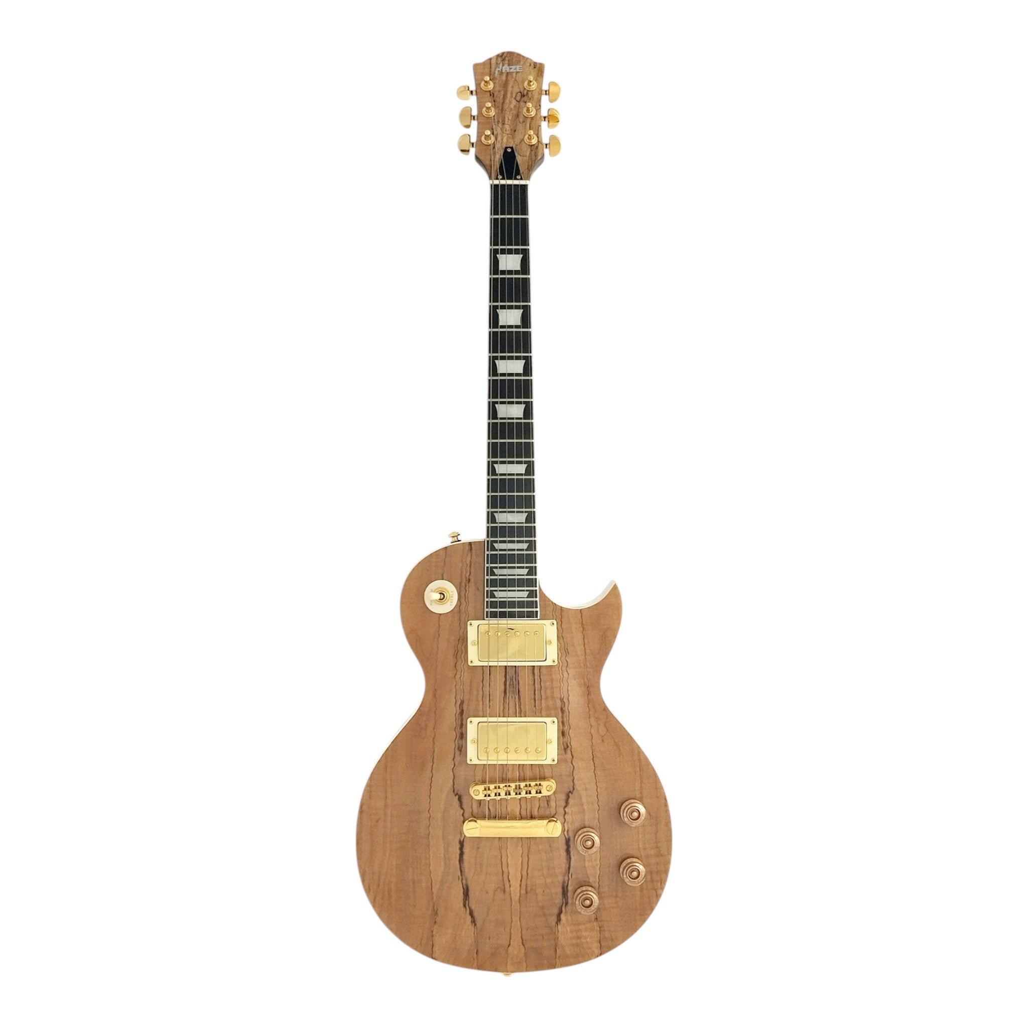 Haze SEG227 Spalted Maple Electric Guitar with Dual Humbuckers