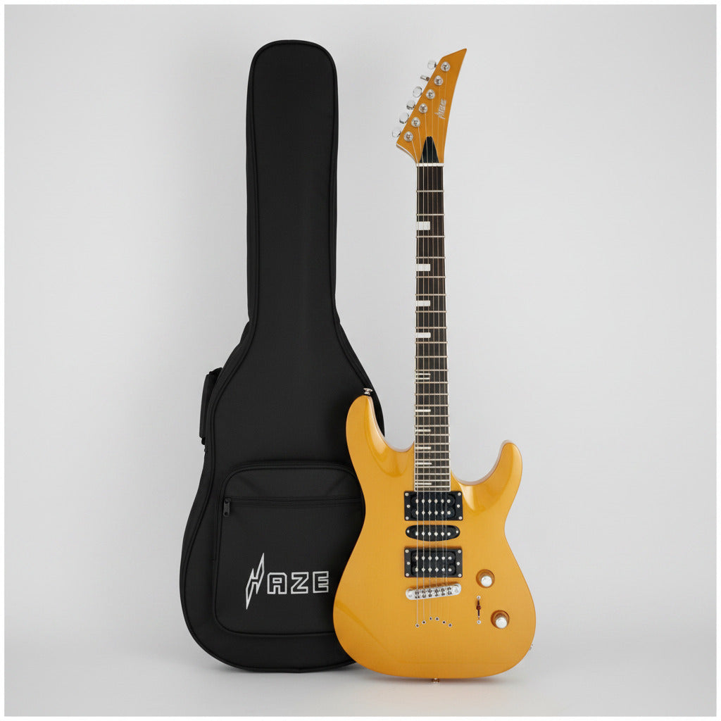Haze SEG258 Golden Electric Guitar with HSH Pickups