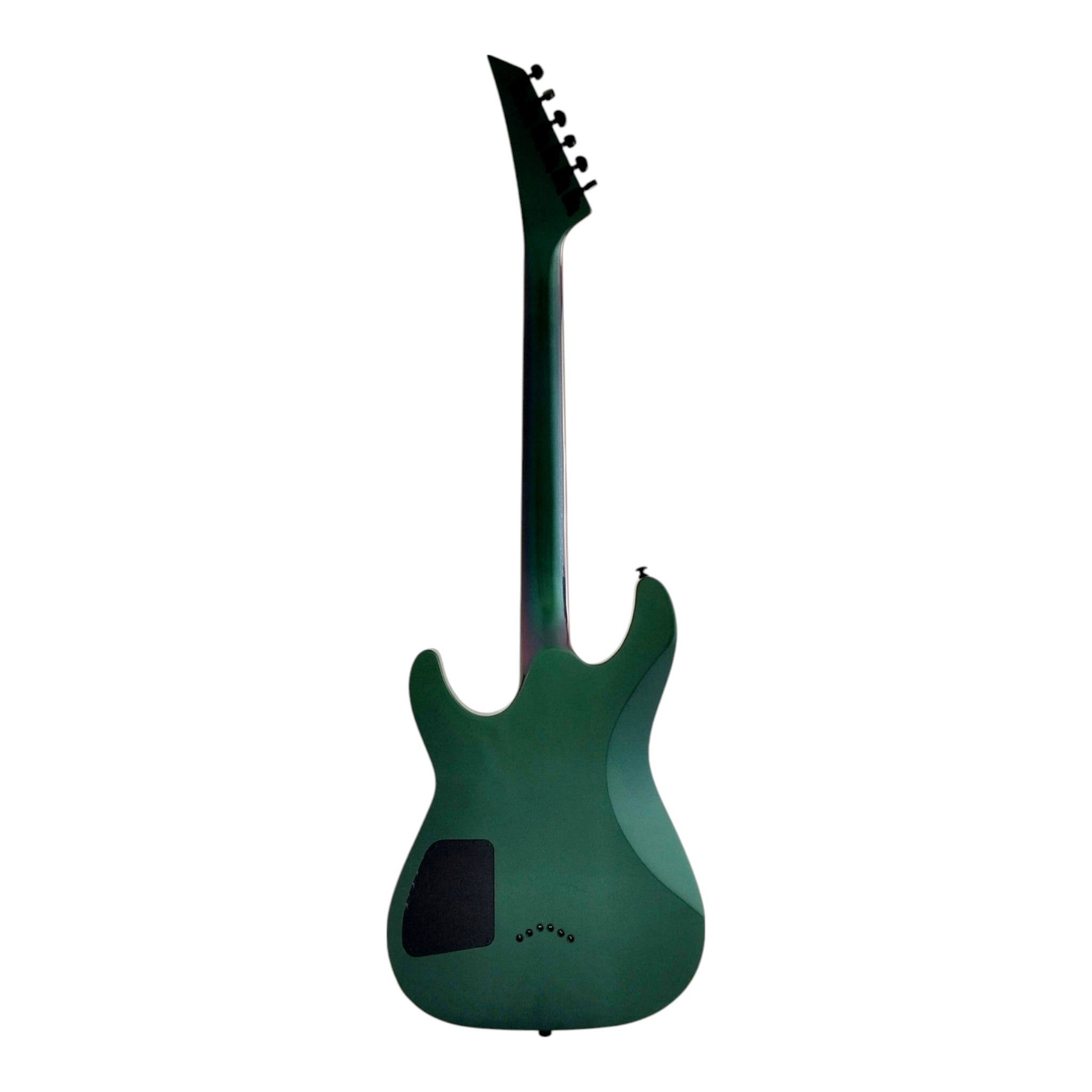 Haze SEG258 Chameleon Green/Purple Electric Guitar with HSH Pickups and Double Cutaway