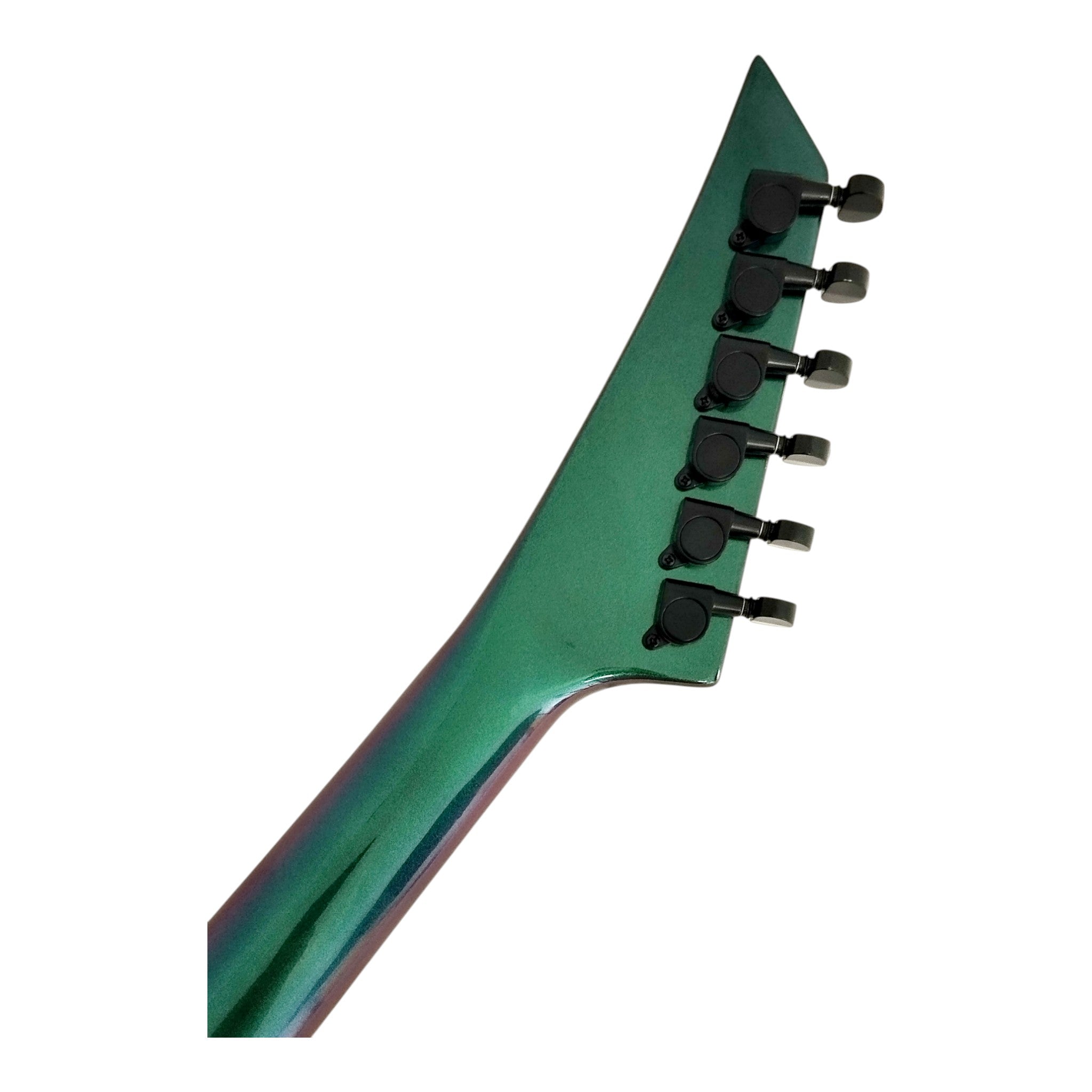 Haze SEG258 Chameleon Green/Purple Electric Guitar with HSH Pickups and Double Cutaway