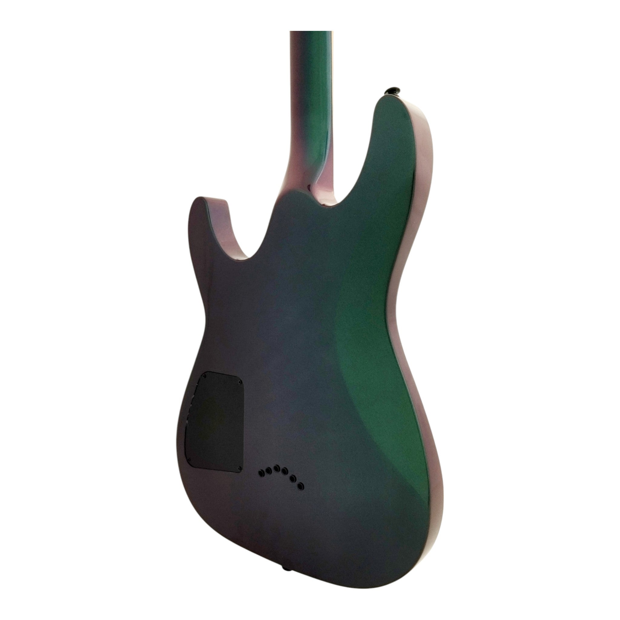 Haze SEG258 Chameleon Green/Purple Electric Guitar with HSH Pickups and Double Cutaway