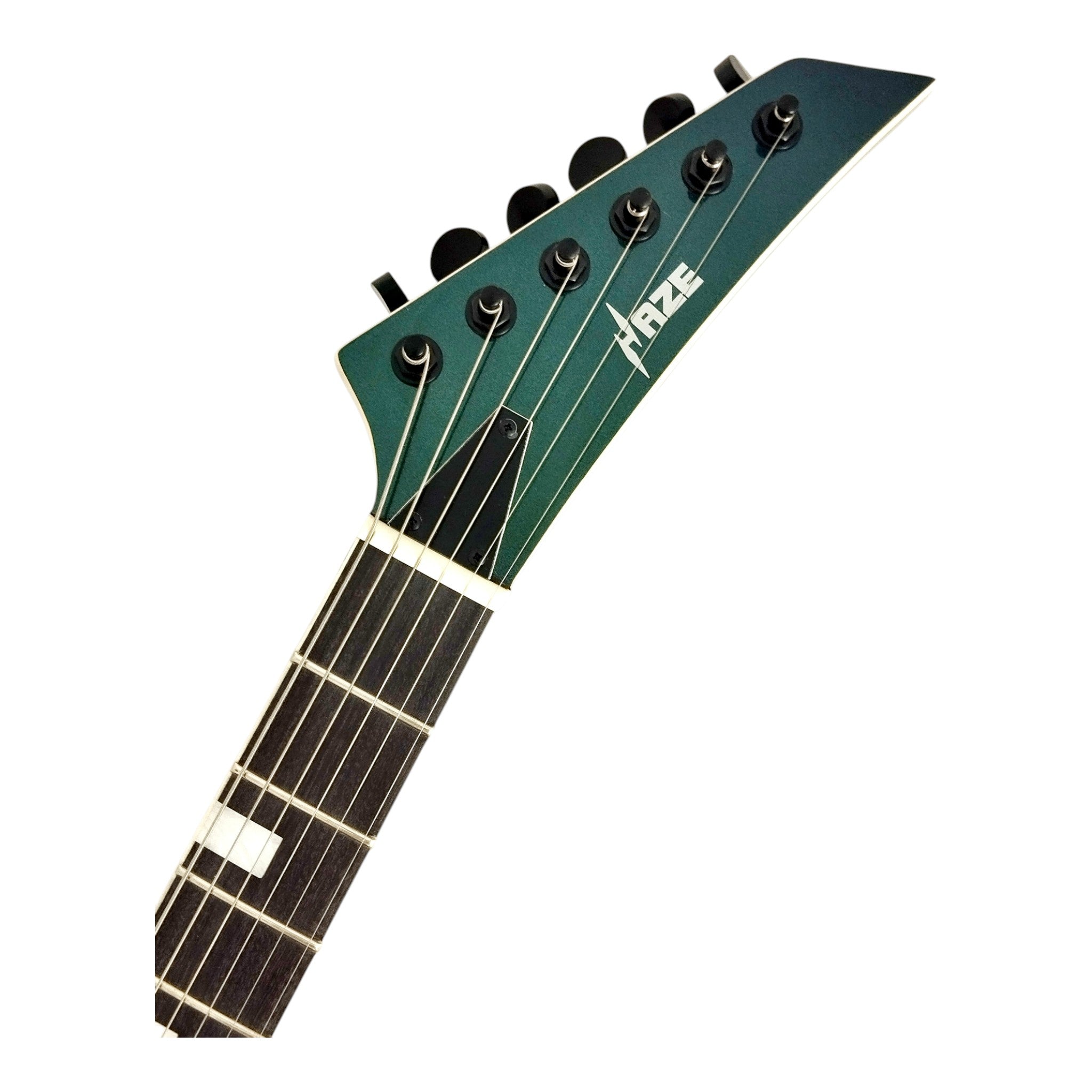 Haze SEG258 Chameleon Green/Purple Electric Guitar with HSH Pickups and Double Cutaway