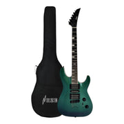 Haze SEG258 Chameleon Green/Purple Electric Guitar with HSH Pickups and Double Cutaway