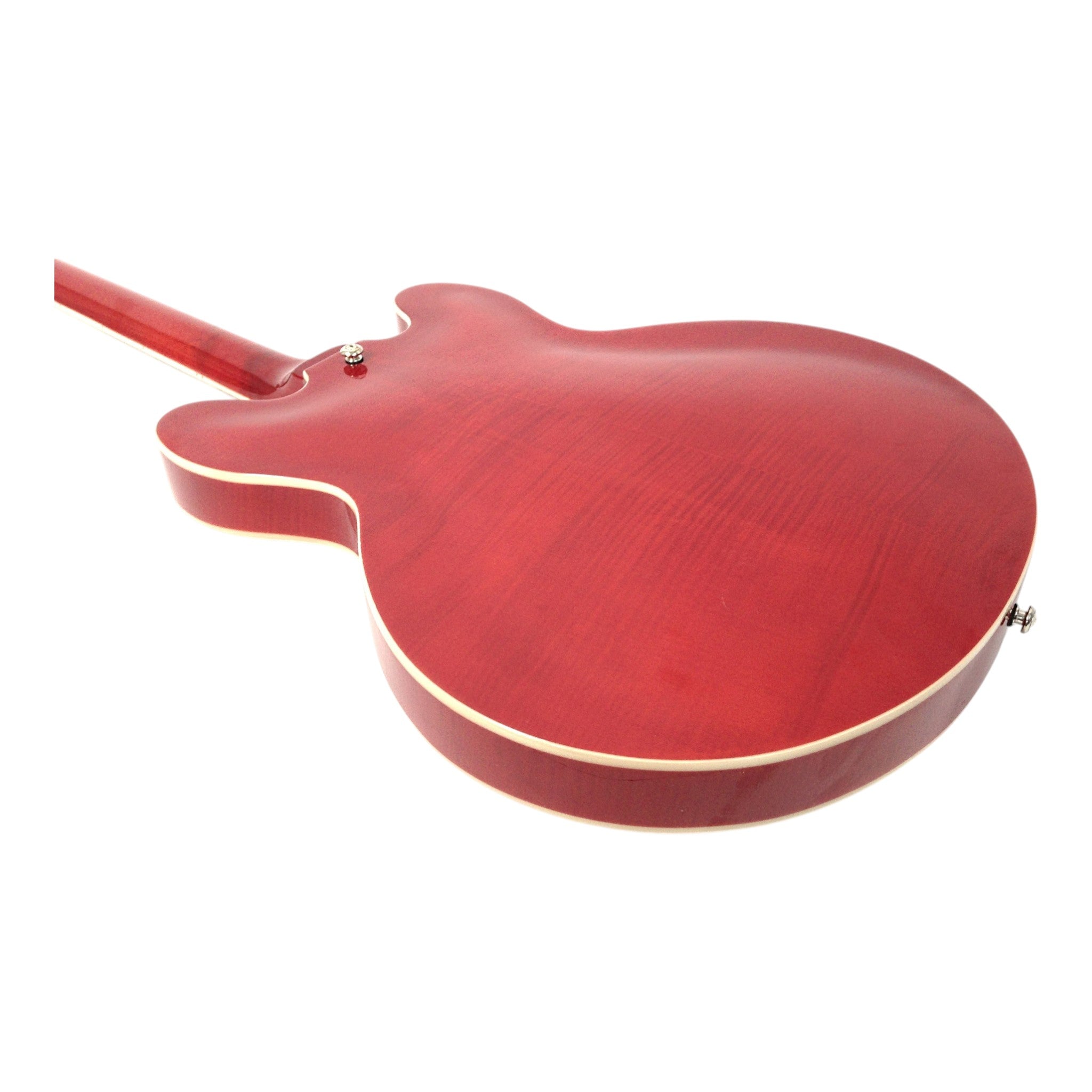 Haze SEG272 Cherry Red Left-Handed Semi-Hollow Electric Guitar with Dual Humbuckers