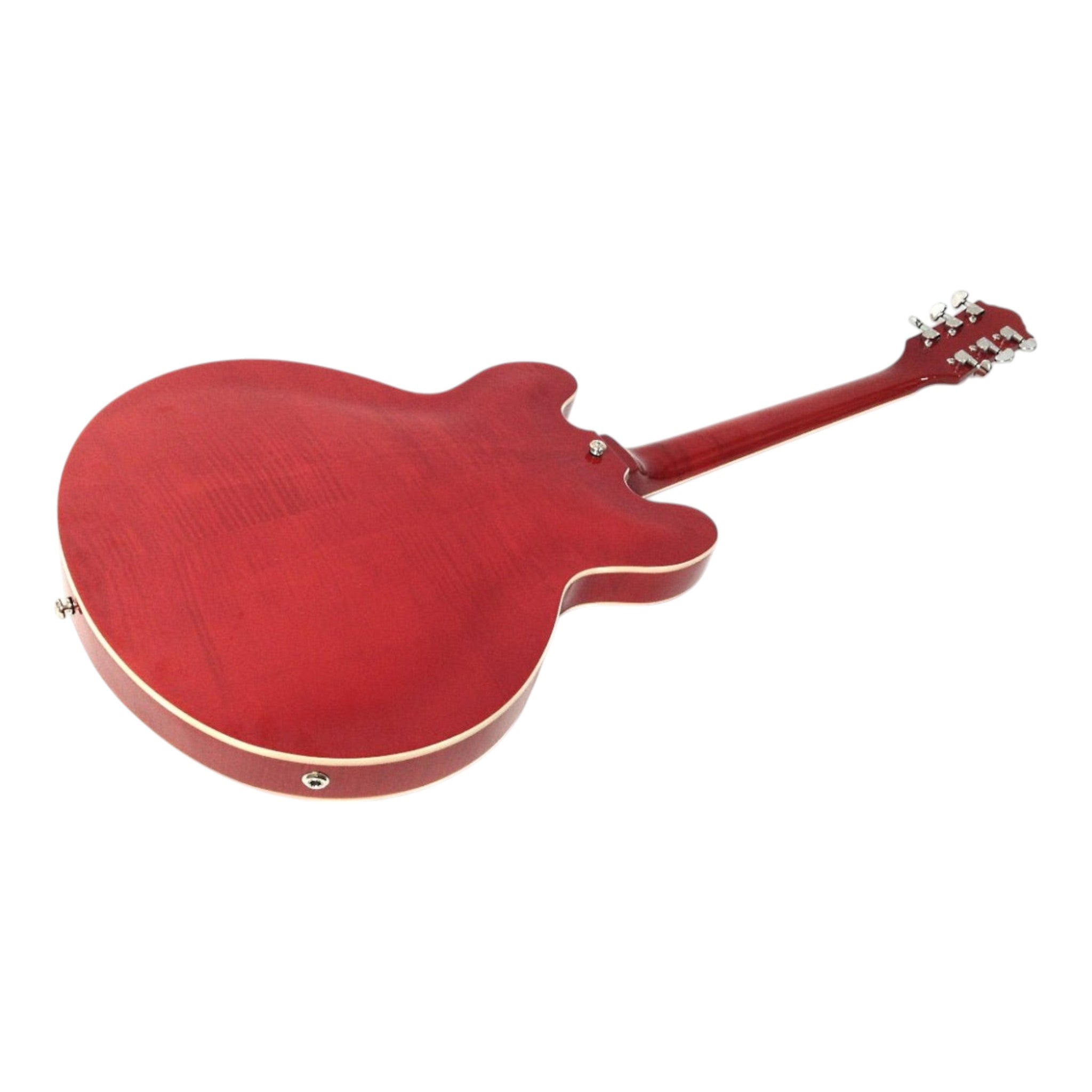 Haze SEG272 Cherry Red Left-Handed Semi-Hollow Electric Guitar with Dual Humbuckers