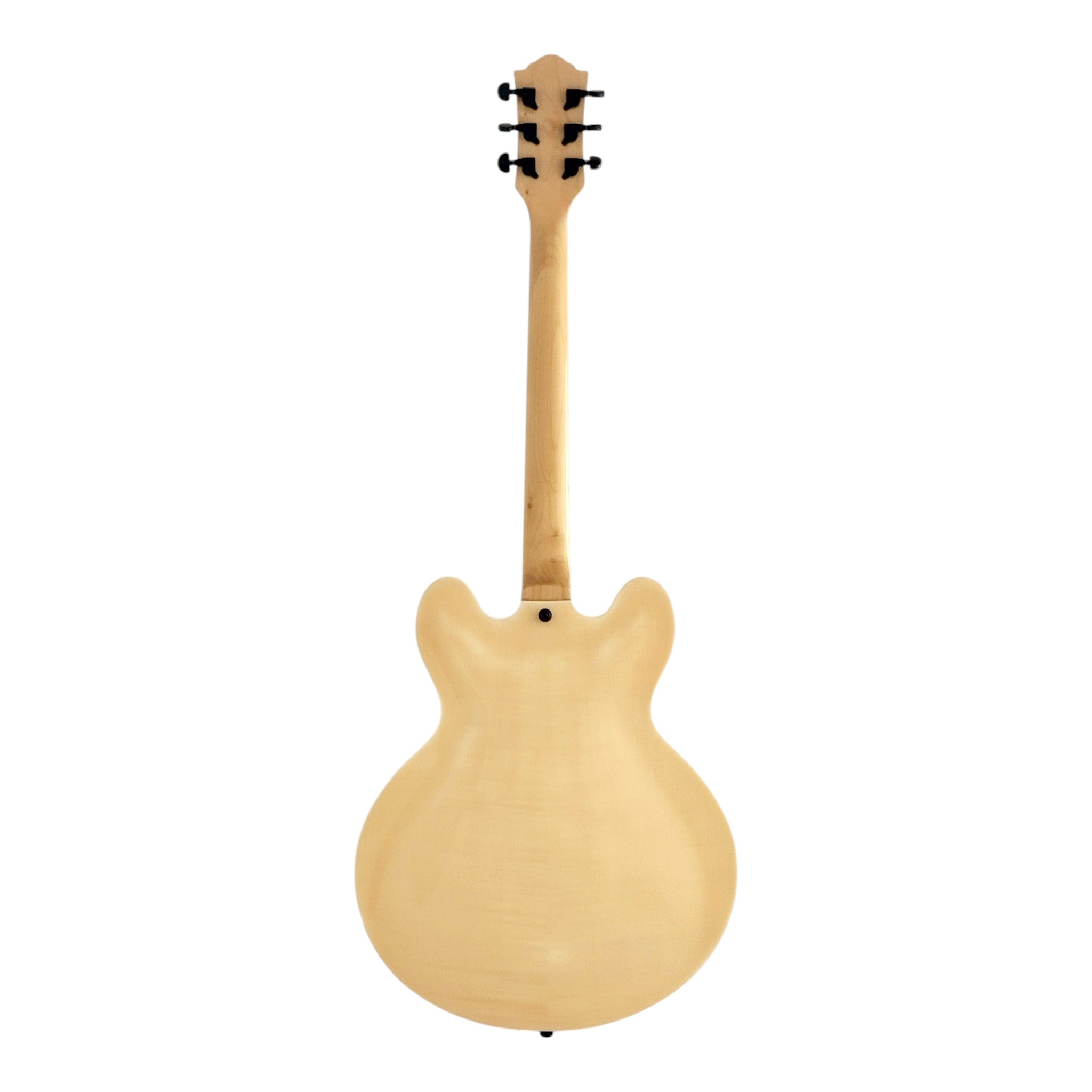 Haze SEG272 Natural Semi-Hollow Electric Guitar with Dual Humbuckers and Flame Maple Top