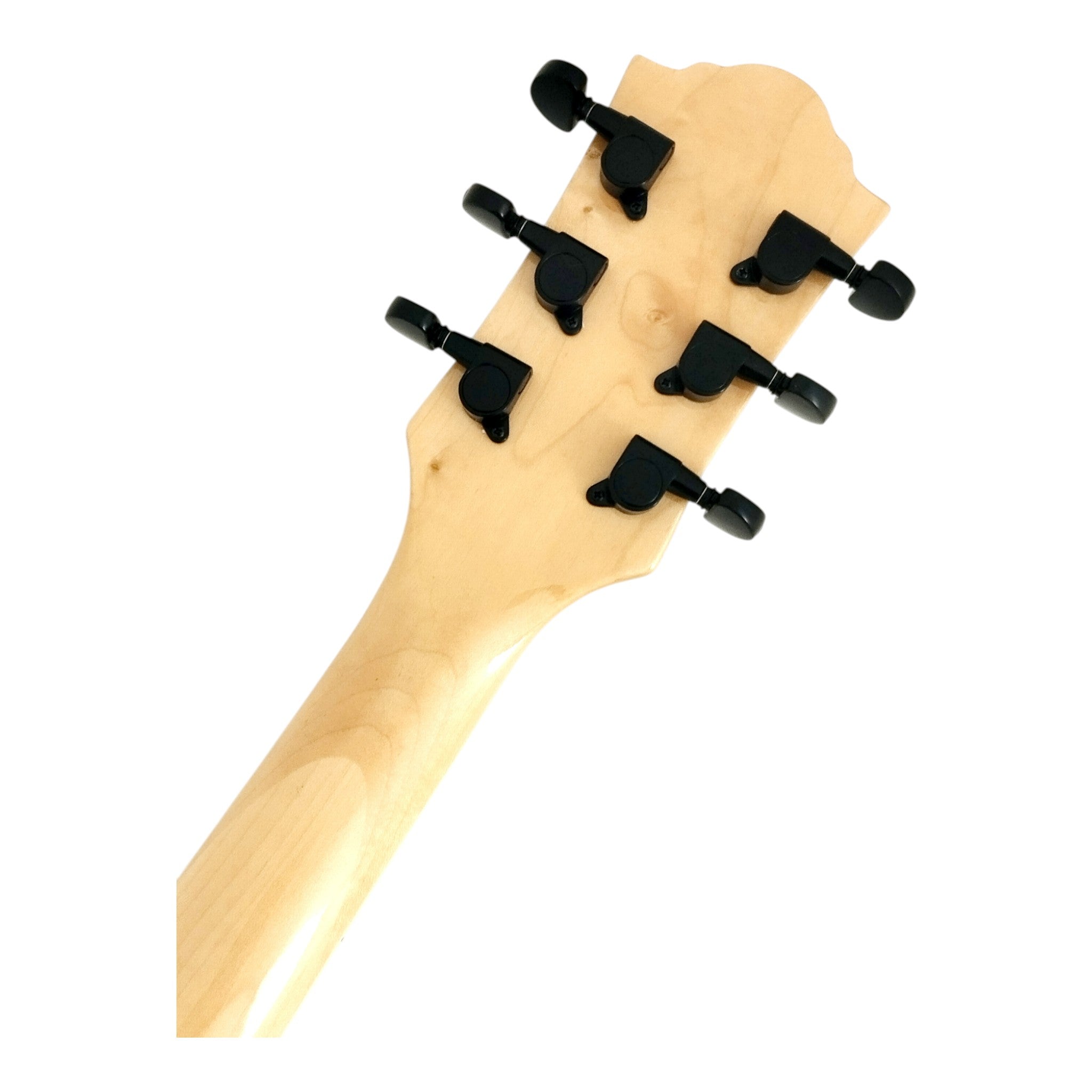 Haze SEG272 Natural Semi-Hollow Electric Guitar with Dual Humbuckers and Flame Maple Top