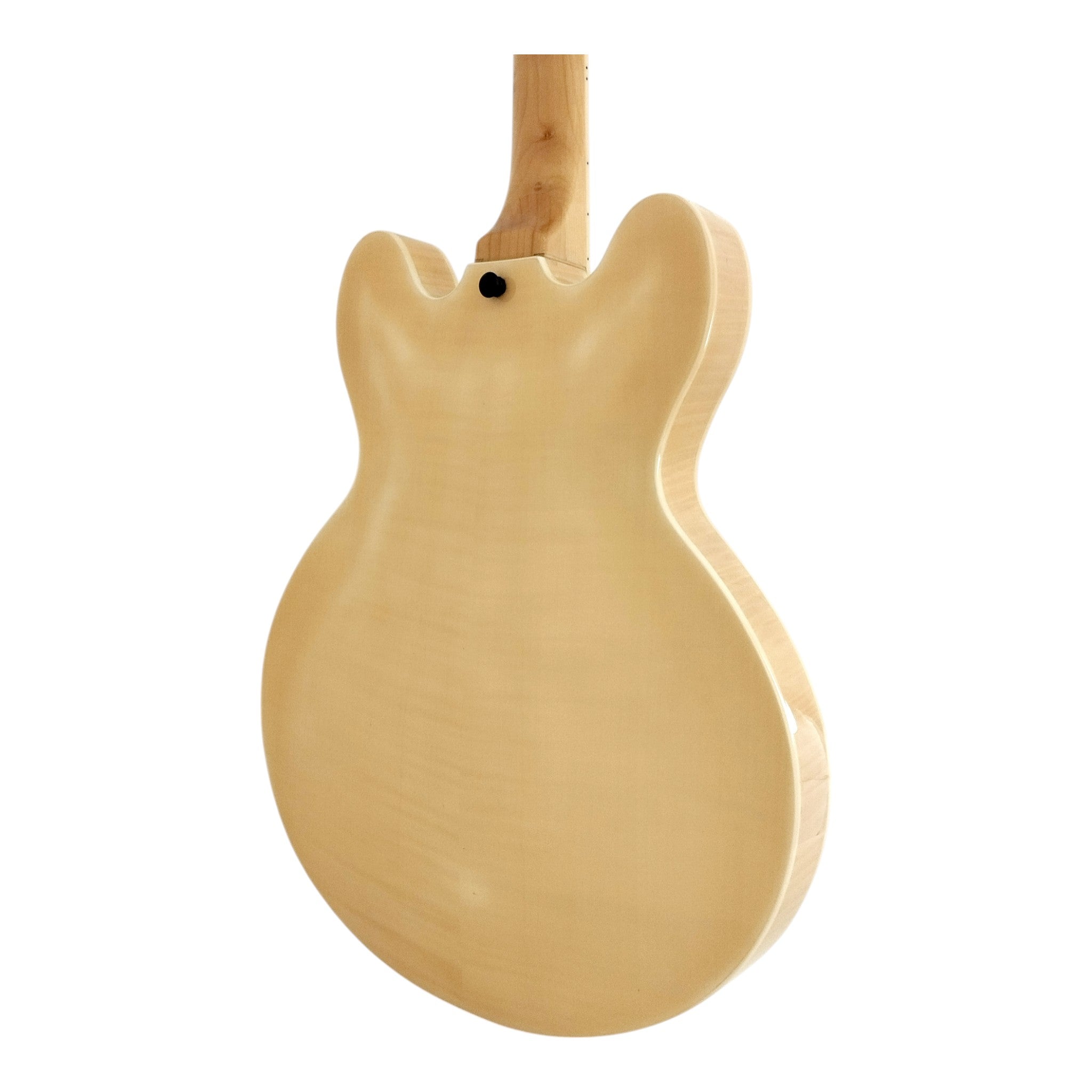 Haze SEG272 Natural Semi-Hollow Electric Guitar with Dual Humbuckers and Flame Maple Top