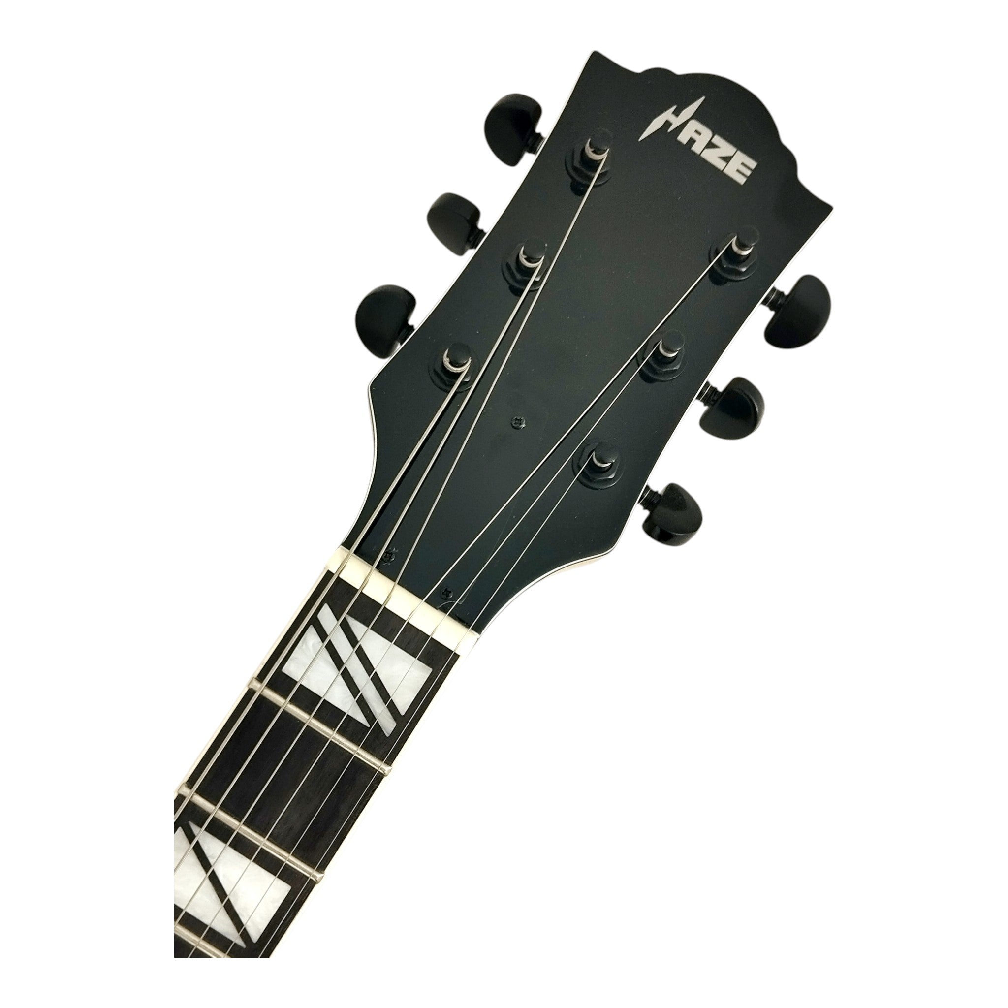 Haze SEG272 Natural Semi-Hollow Electric Guitar with Dual Humbuckers and Flame Maple Top