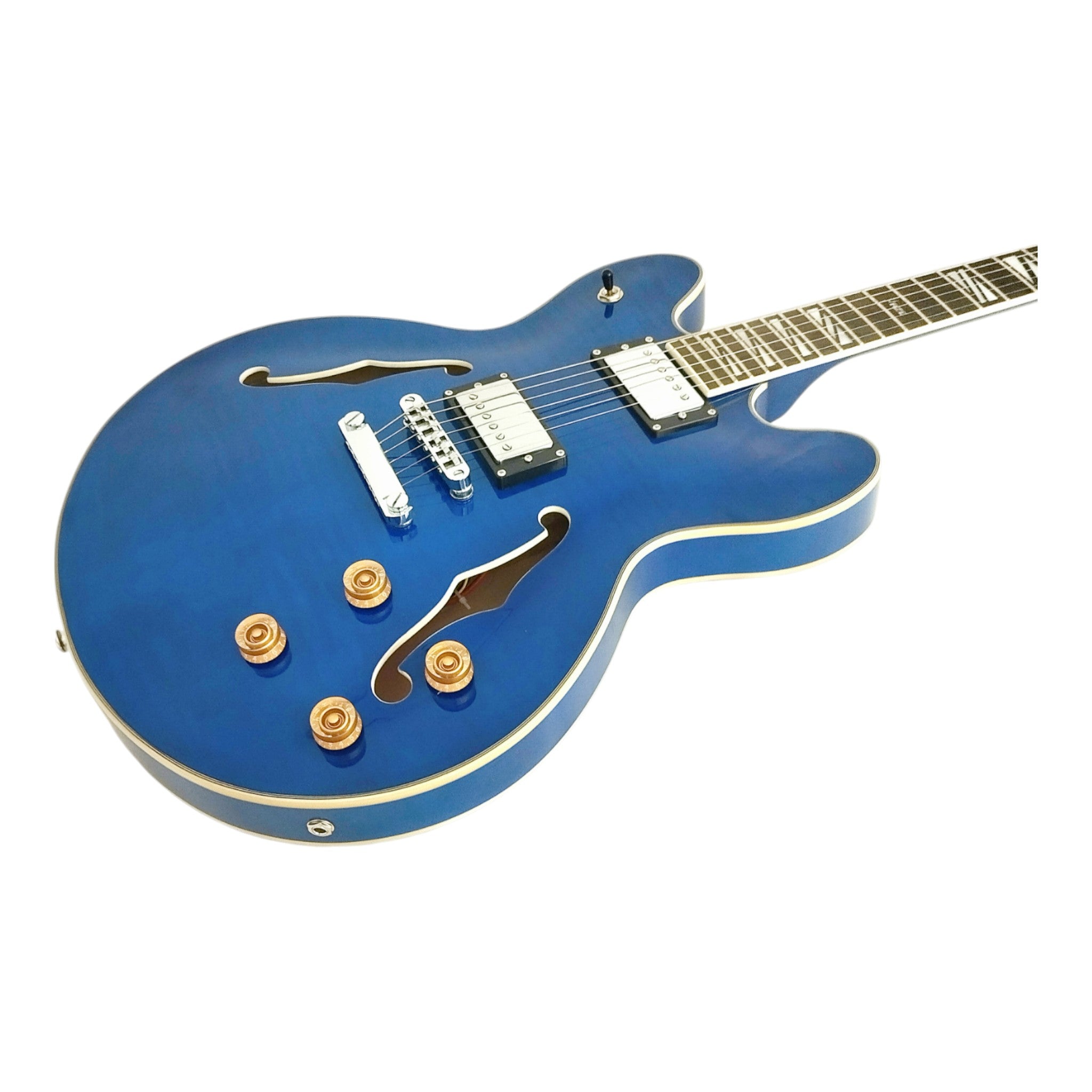 Haze SEG272 Deep Blue Semi-Hollow Electric Guitar with Dual Humbuckers