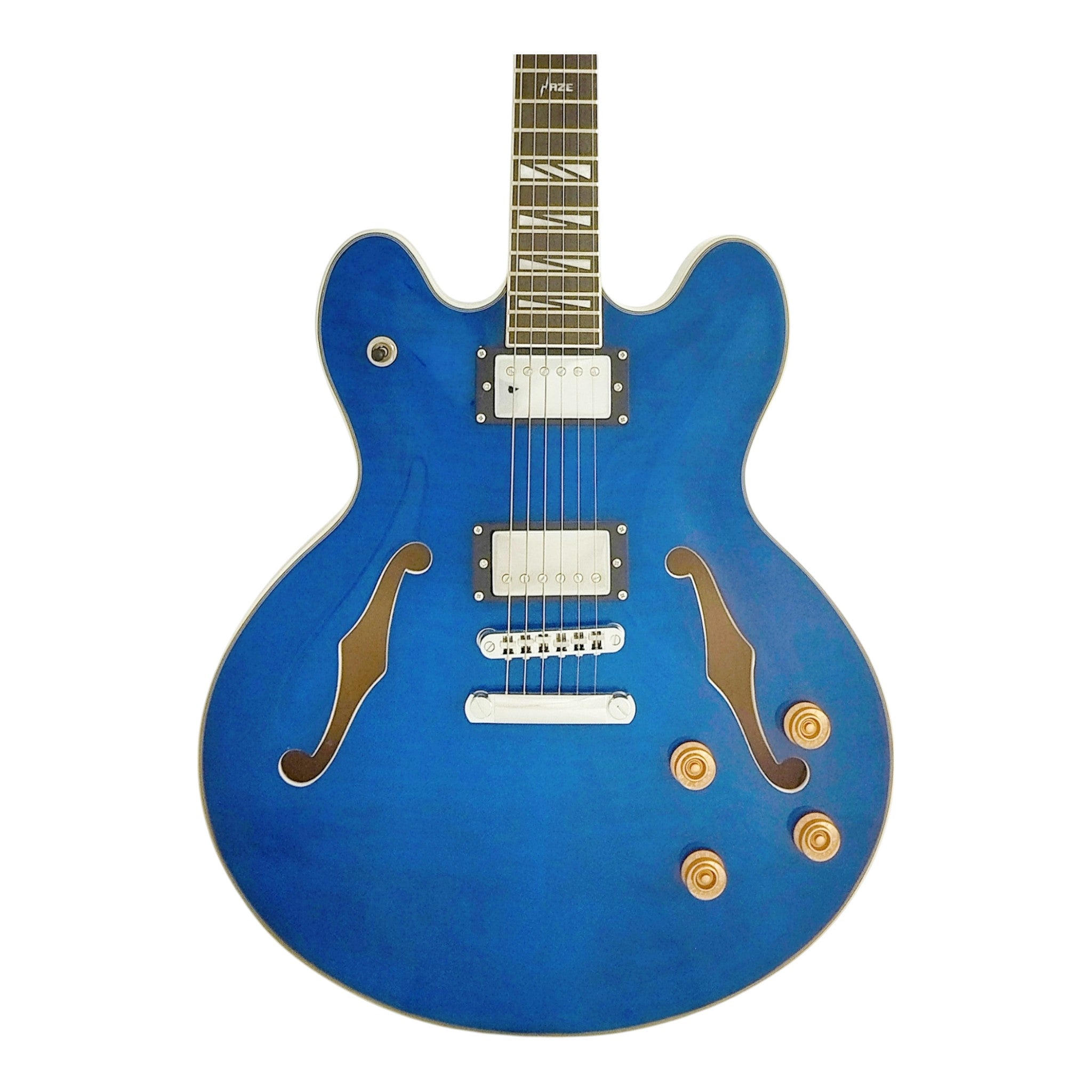 Haze SEG272 Deep Blue Semi-Hollow Electric Guitar with Dual