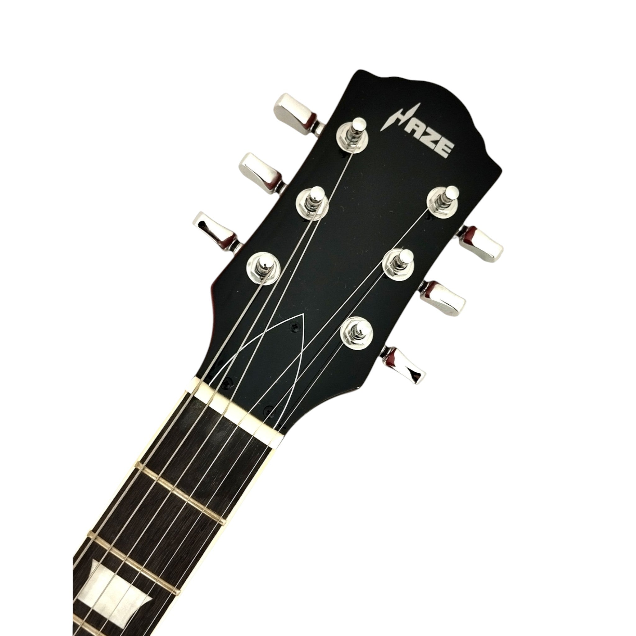 Haze SEG277 Cherryburst Electric Guitar with Humbuckers and Flame Maple Top + 10W Amp. (Optional)