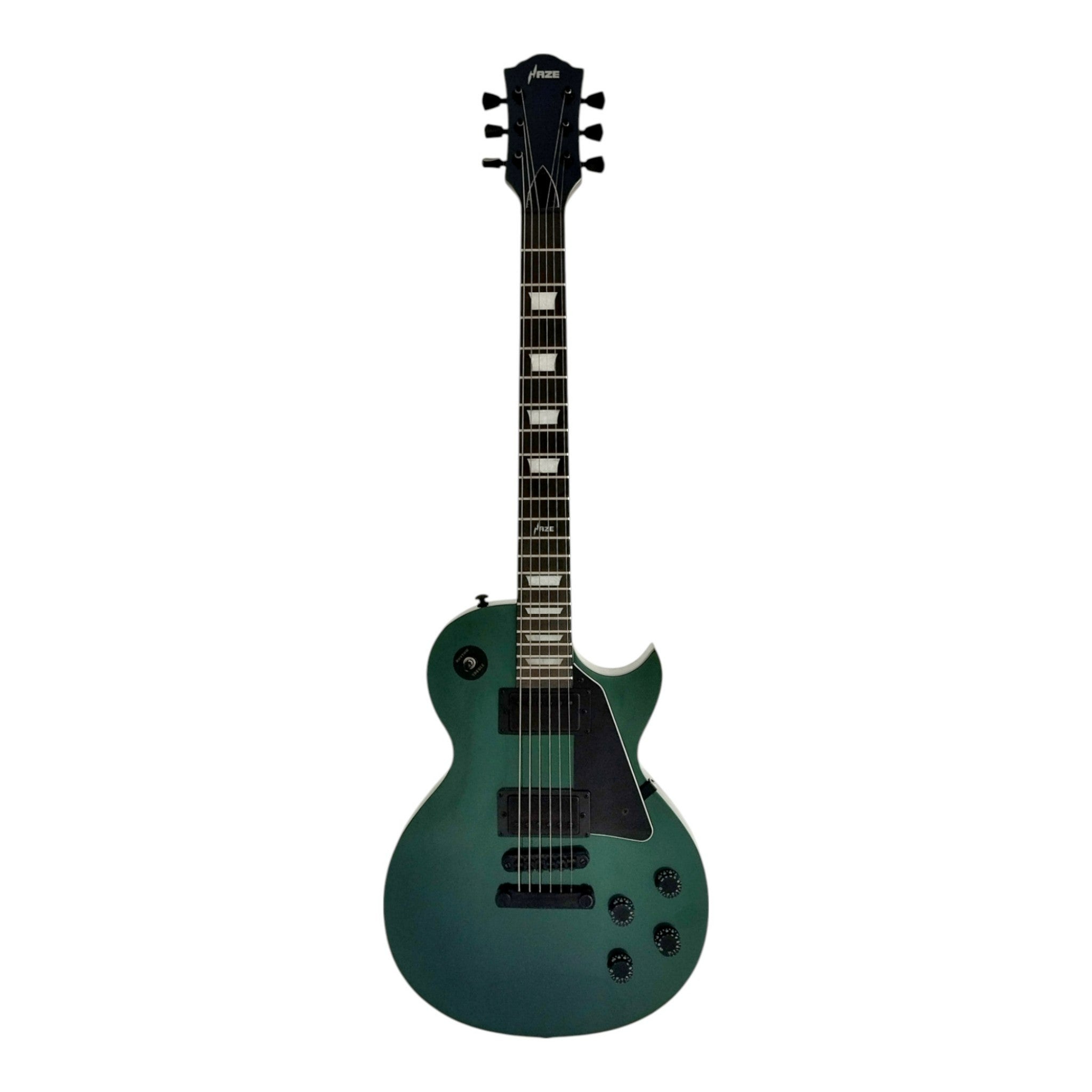 Haze SEG277V Chameleon Green/Purple Electric Guitar with Dual Humbuckers