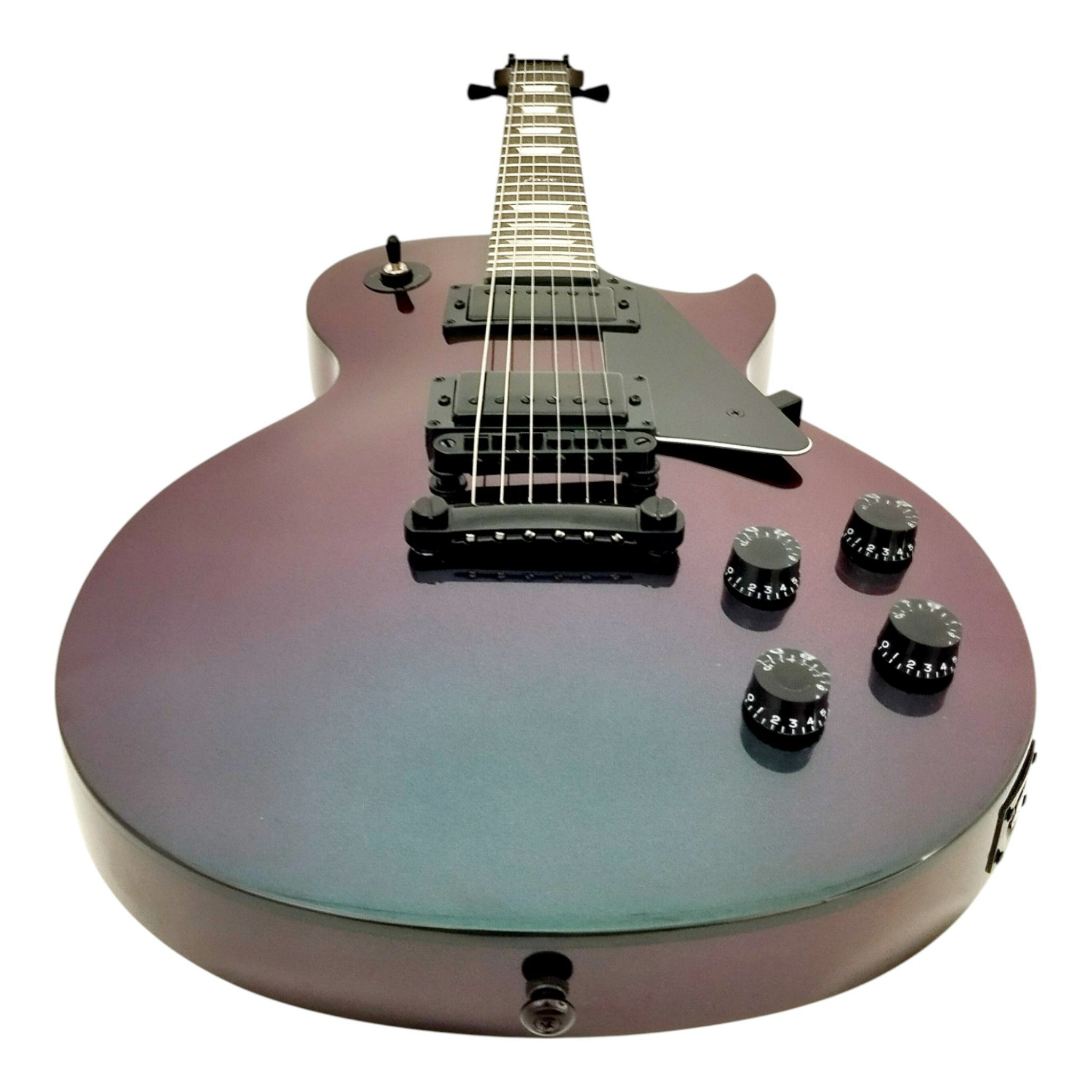 Haze SEG277V Chameleon Green/Purple Electric Guitar with Dual Humbuckers