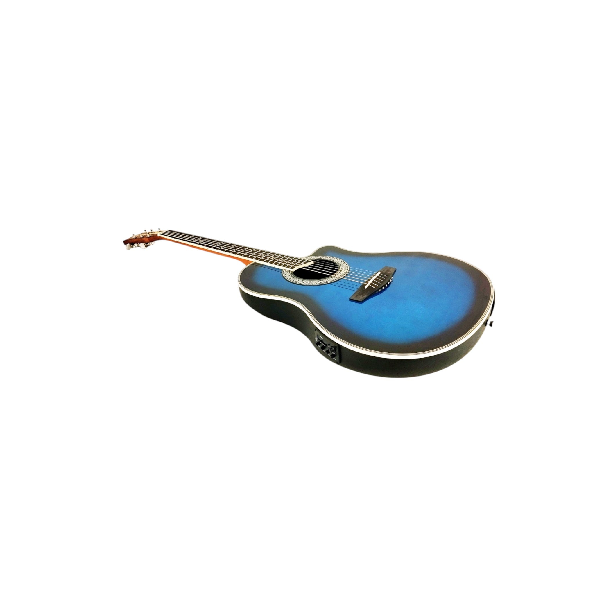 Haze SP721CEQBLS Roundback Built-In Pickups/Tuner Acoustic Guitar - Blue with Accessories and 10W Amp. (Optional)
