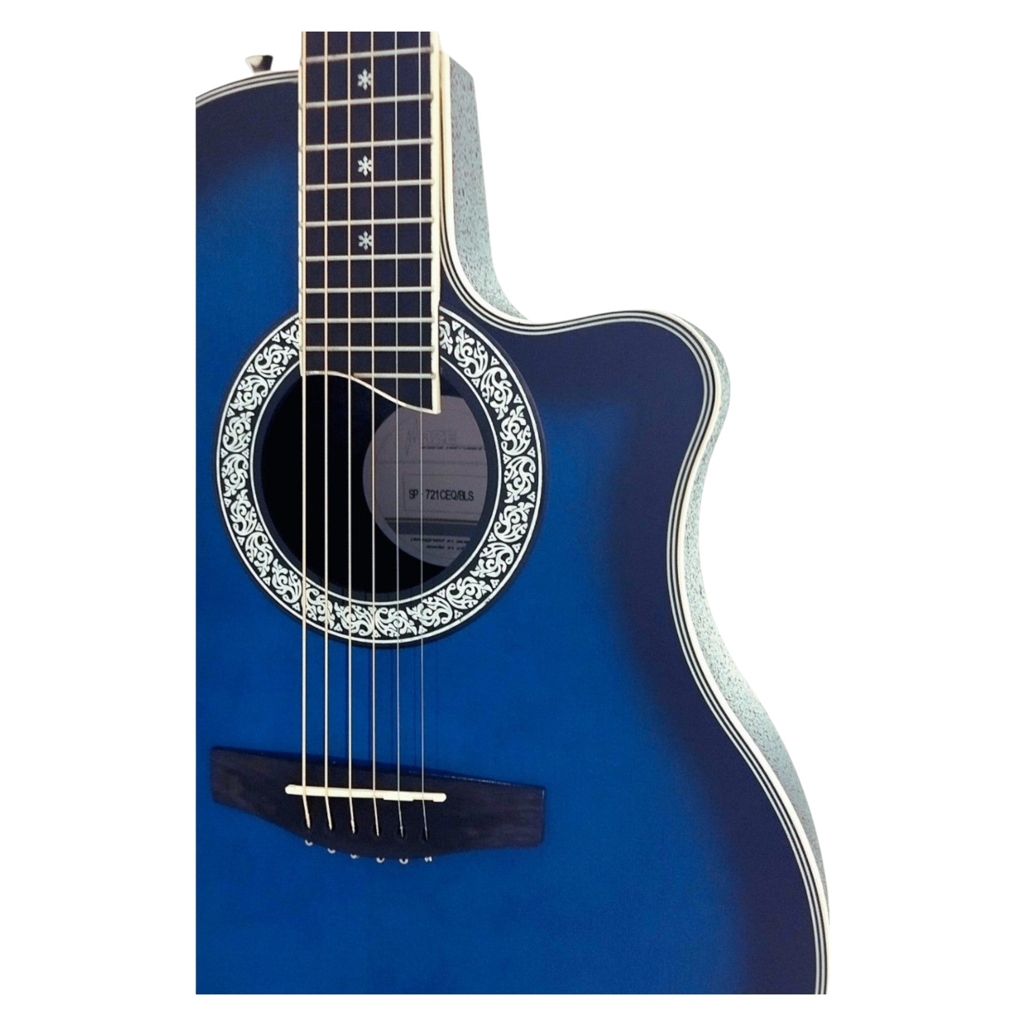 Haze SP721CEQBLS Roundback Built-In Pickups/Tuner Acoustic Guitar - Blue with Accessories and 10W Amp. (Optional)