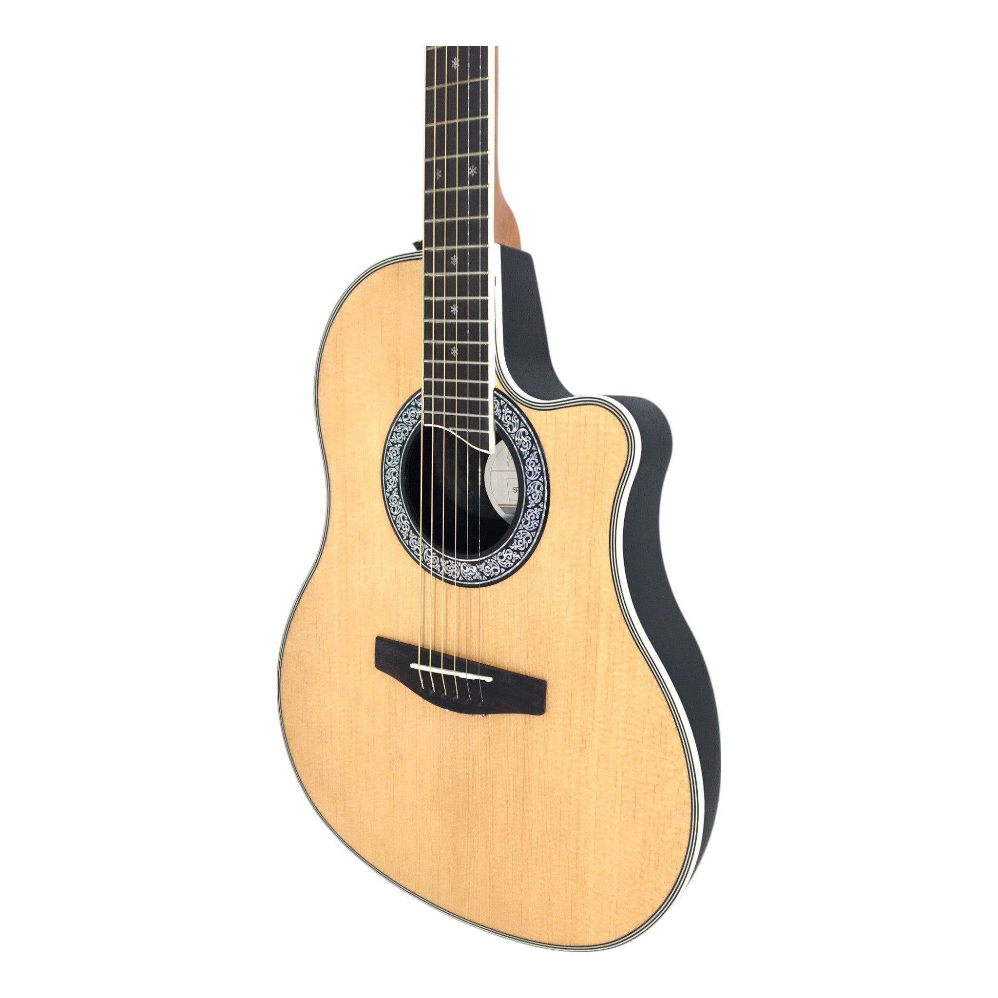 Haze SP721CEQN Fibre Glass Roundback Built-In Pickups/Tuner Acoustic Guitar - Natural with Accessories and 10W Amp. (Optional)