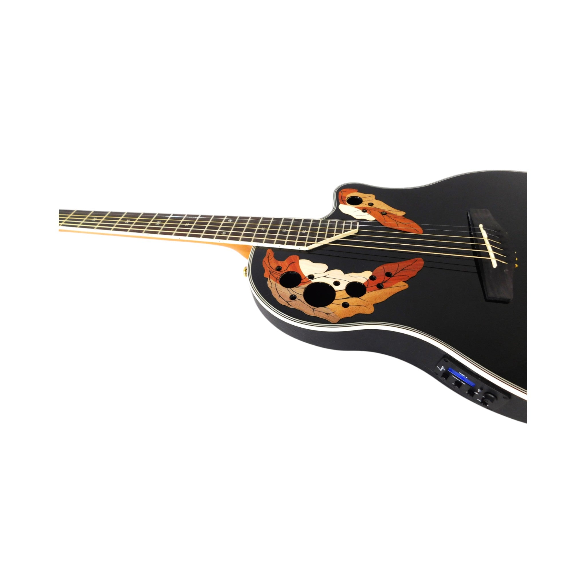 Haze SP723CEQBK Roundback Acoustic Guitar with Built-In